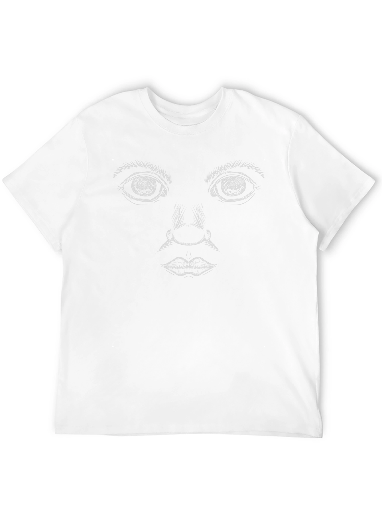 Abstract Face Graphic Tee - Black Unisex Shirt