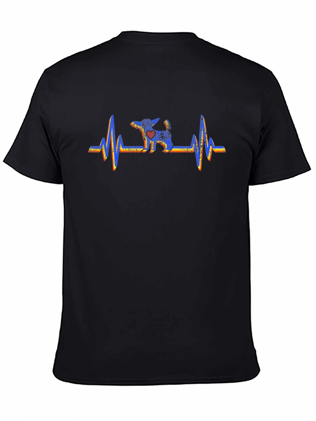 Dog Heartbeat Graphic Black Tee