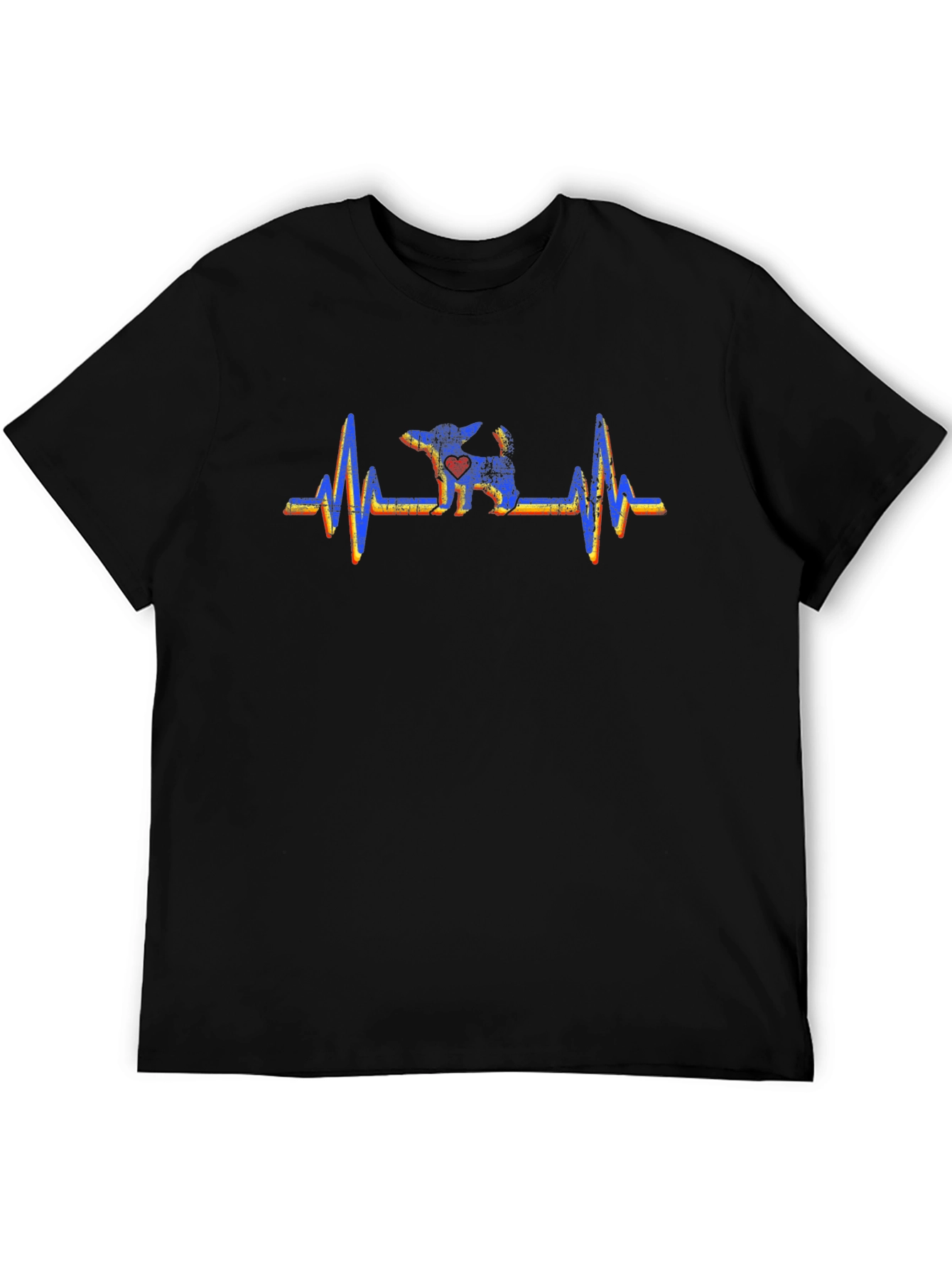 Dog Heartbeat Graphic Black Tee