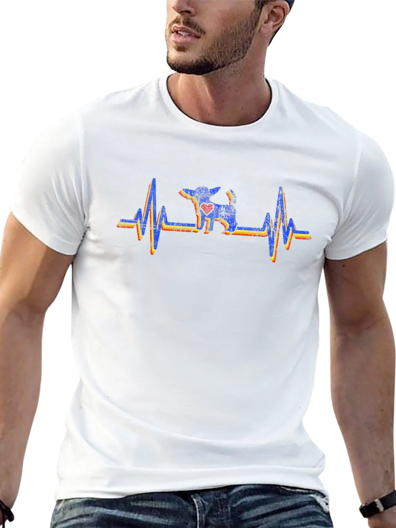 Dog Heartbeat Graphic Black Tee