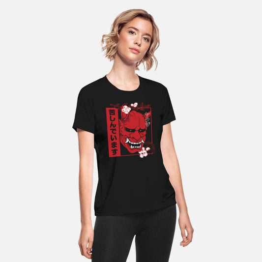 Japanese demon art face Skull devil oni harajuku