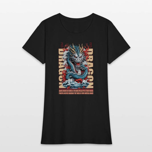 Japanese dragon on waves