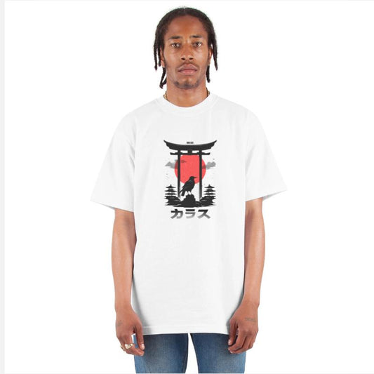 Japanese Red Rising Sun Raven Torii Gate Shinto