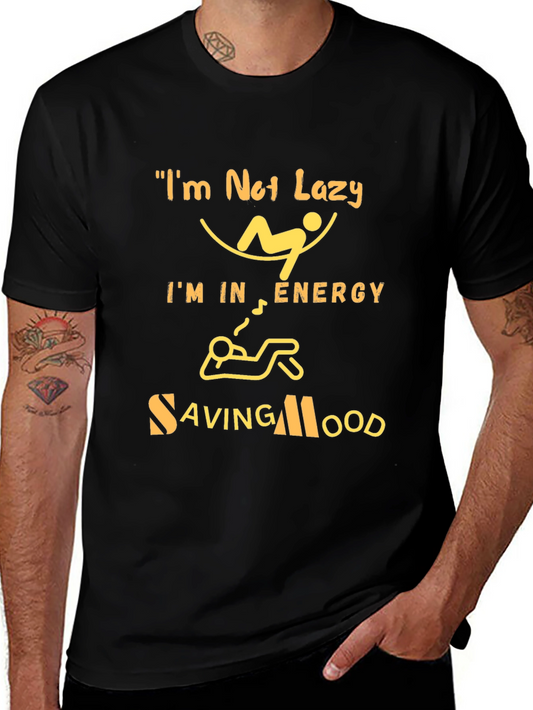 Energy Saving Mood Graphic Tee - Black