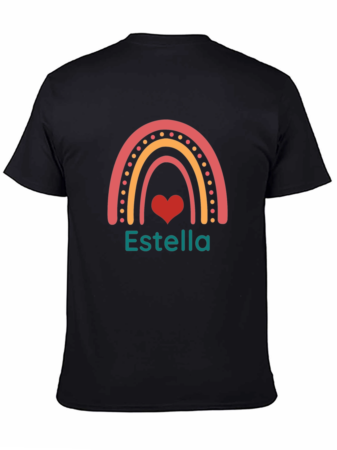 Estella Rainbow Heart Personalized T-Shirt