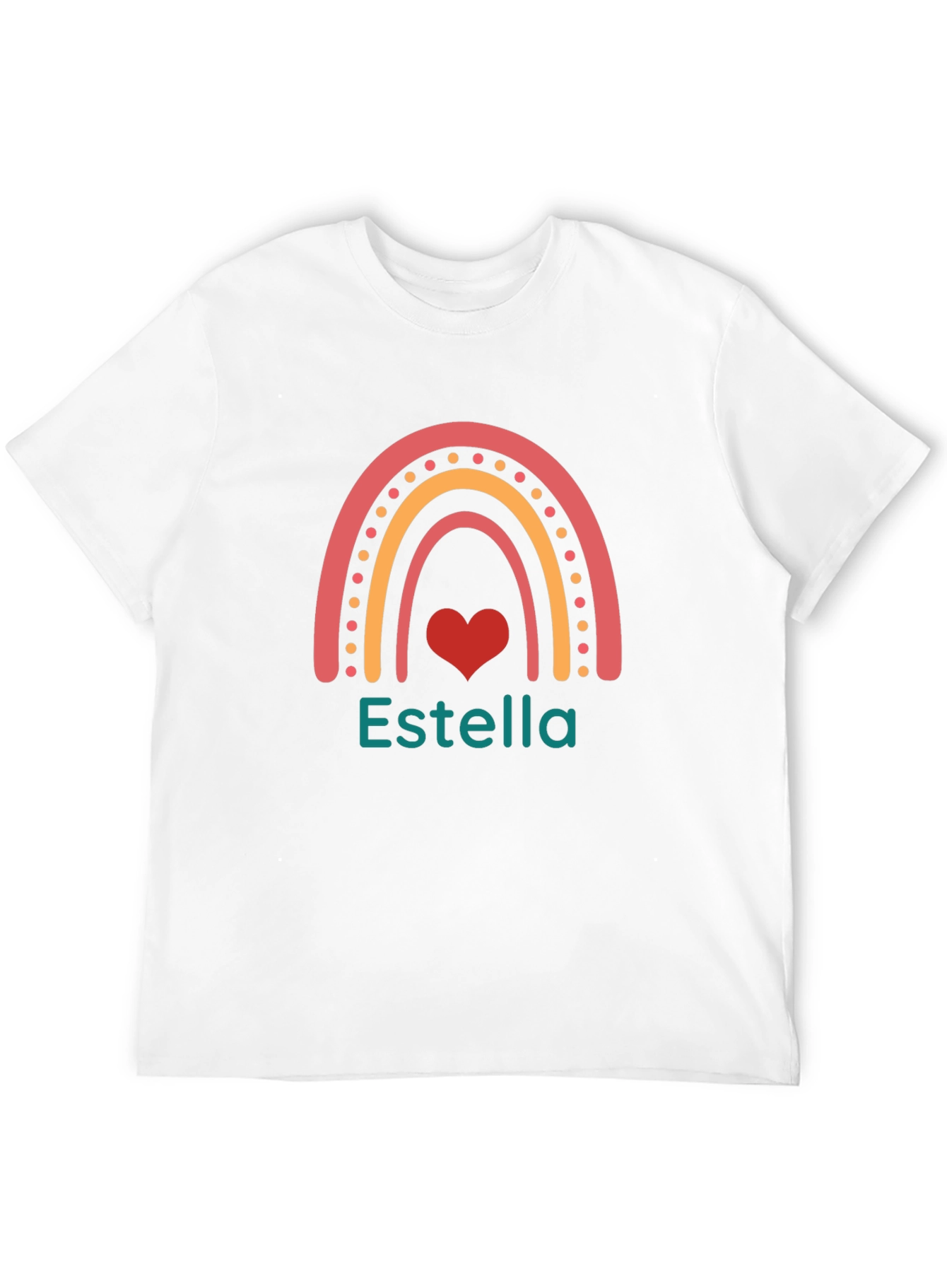 Estella Rainbow Heart Personalized T-Shirt
