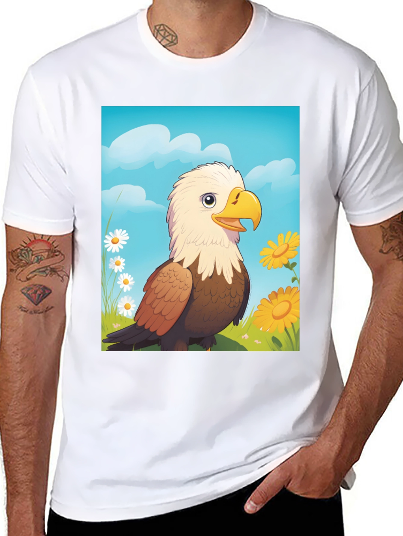 Eagle Cartoon T-Shirt: Patriotic Graphic Tee