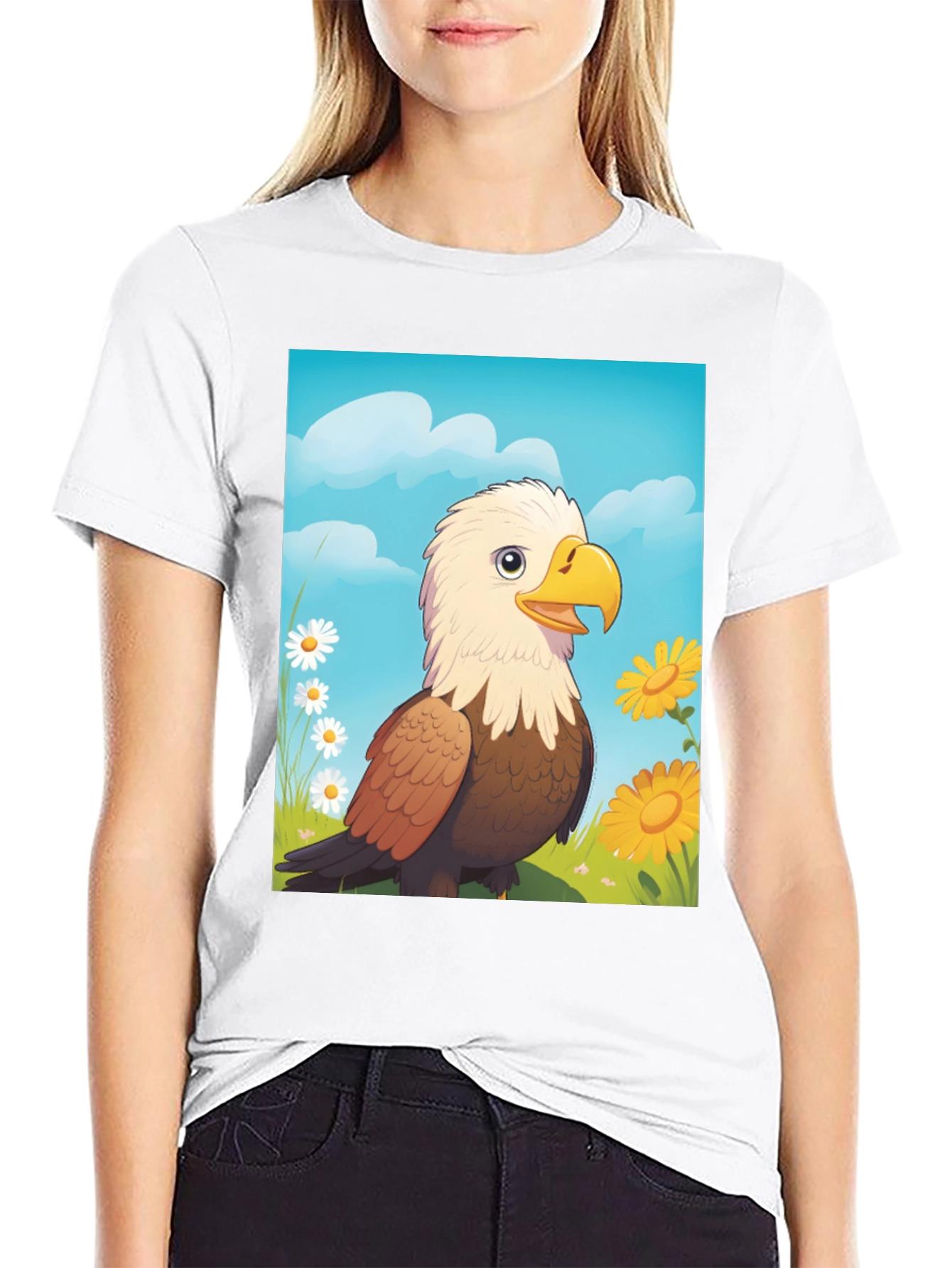 Eagle Cartoon T-Shirt: Patriotic Graphic Tee