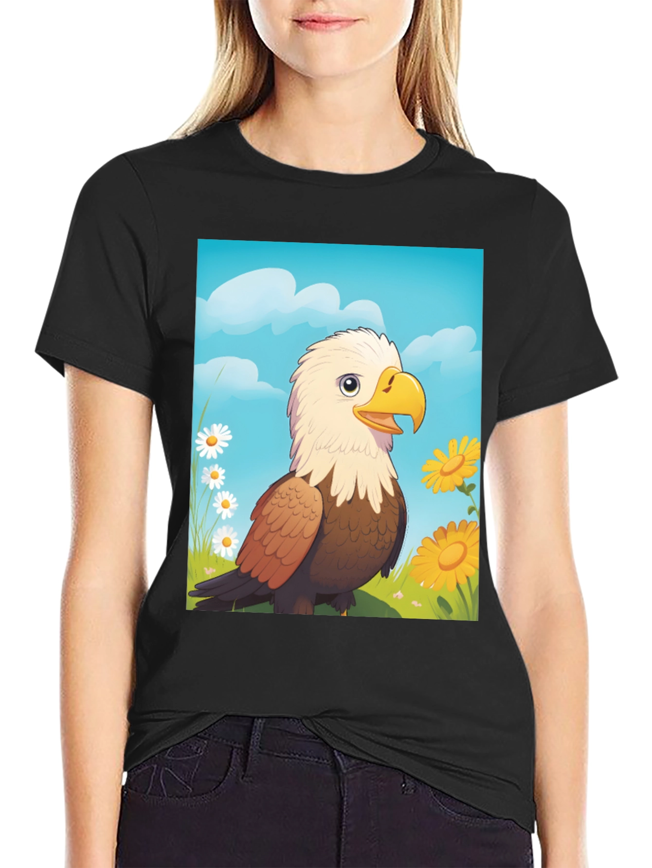 Eagle Cartoon T-Shirt: Patriotic Graphic Tee