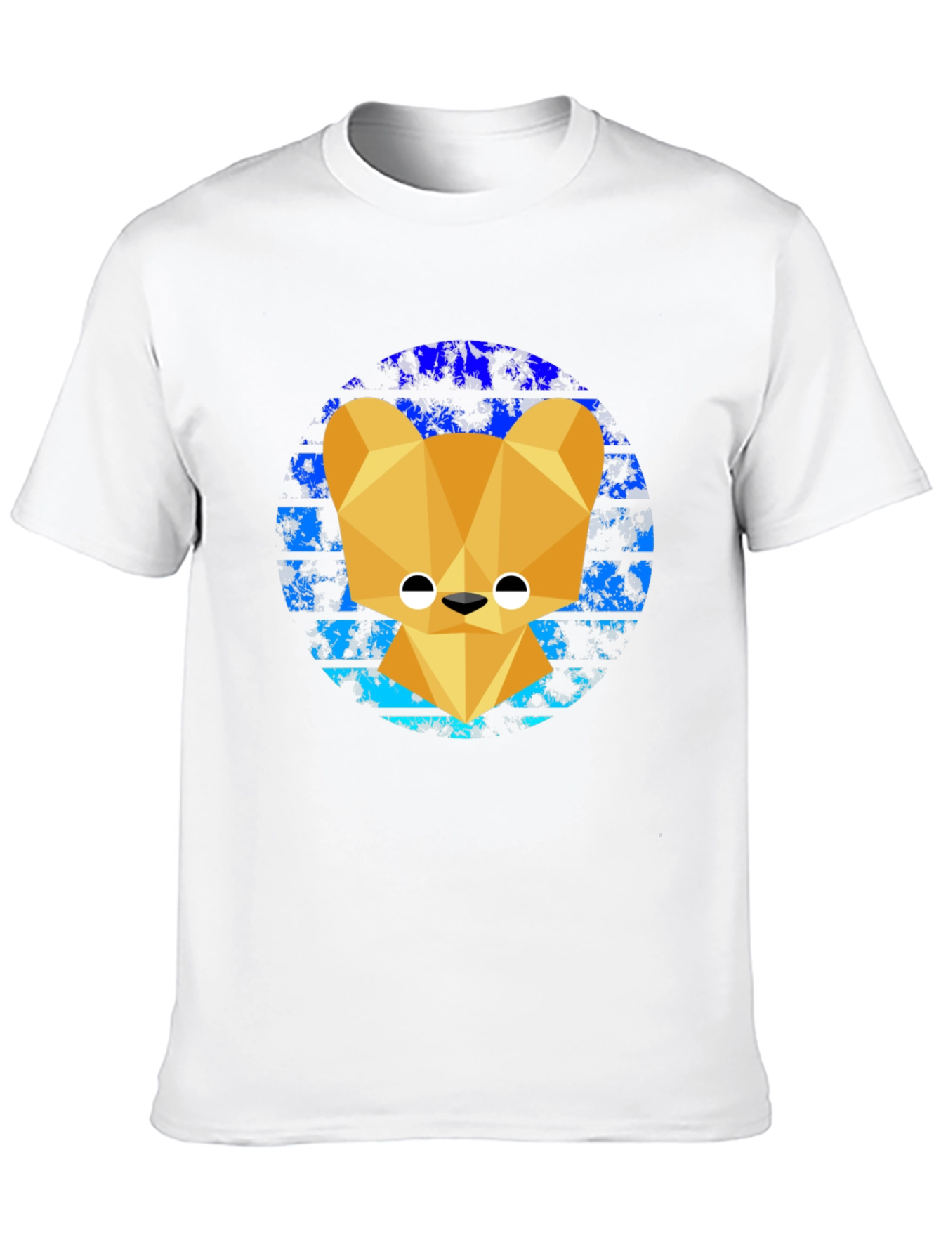Geometric Bear Graphic Tee - Modern Style
