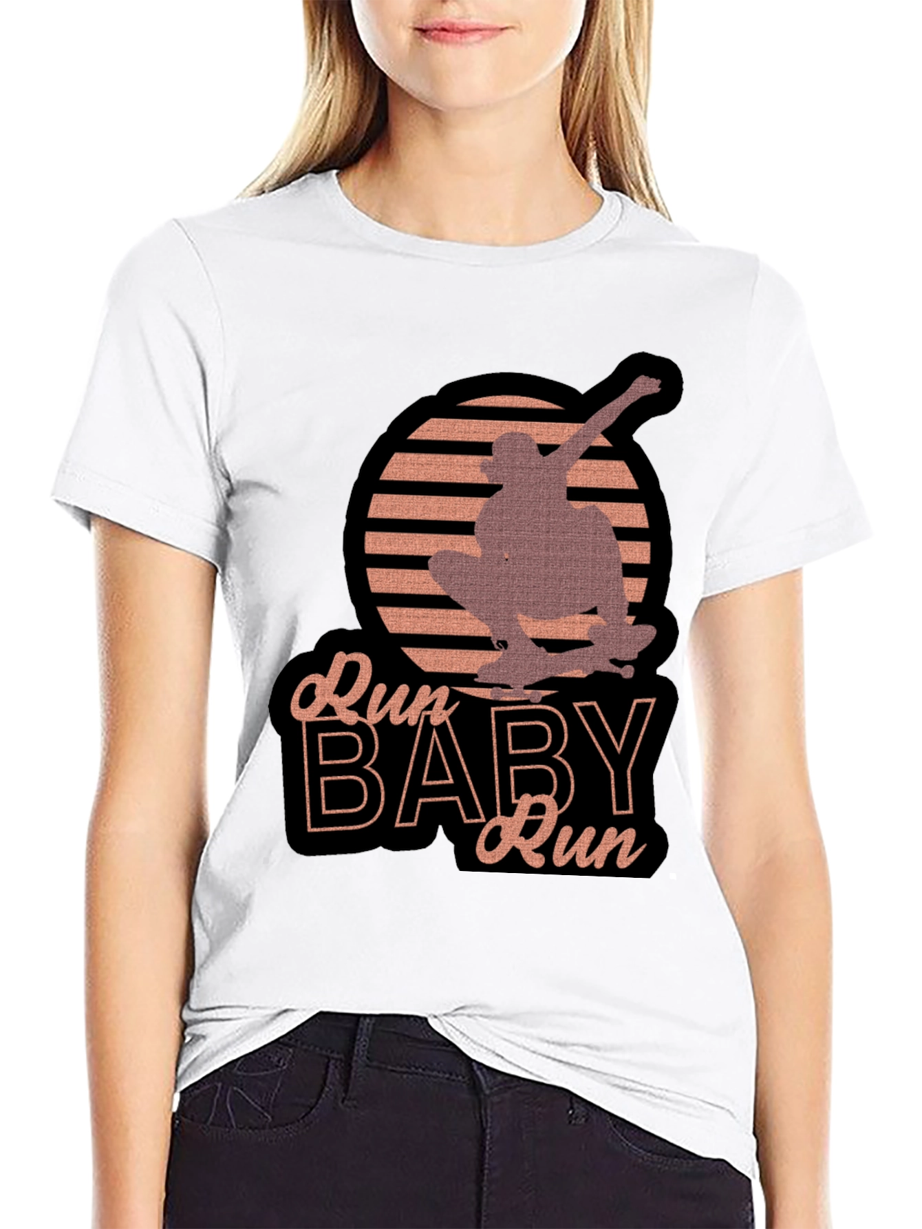 Skater Graphic Tee - Run Baby Run T-Shirt