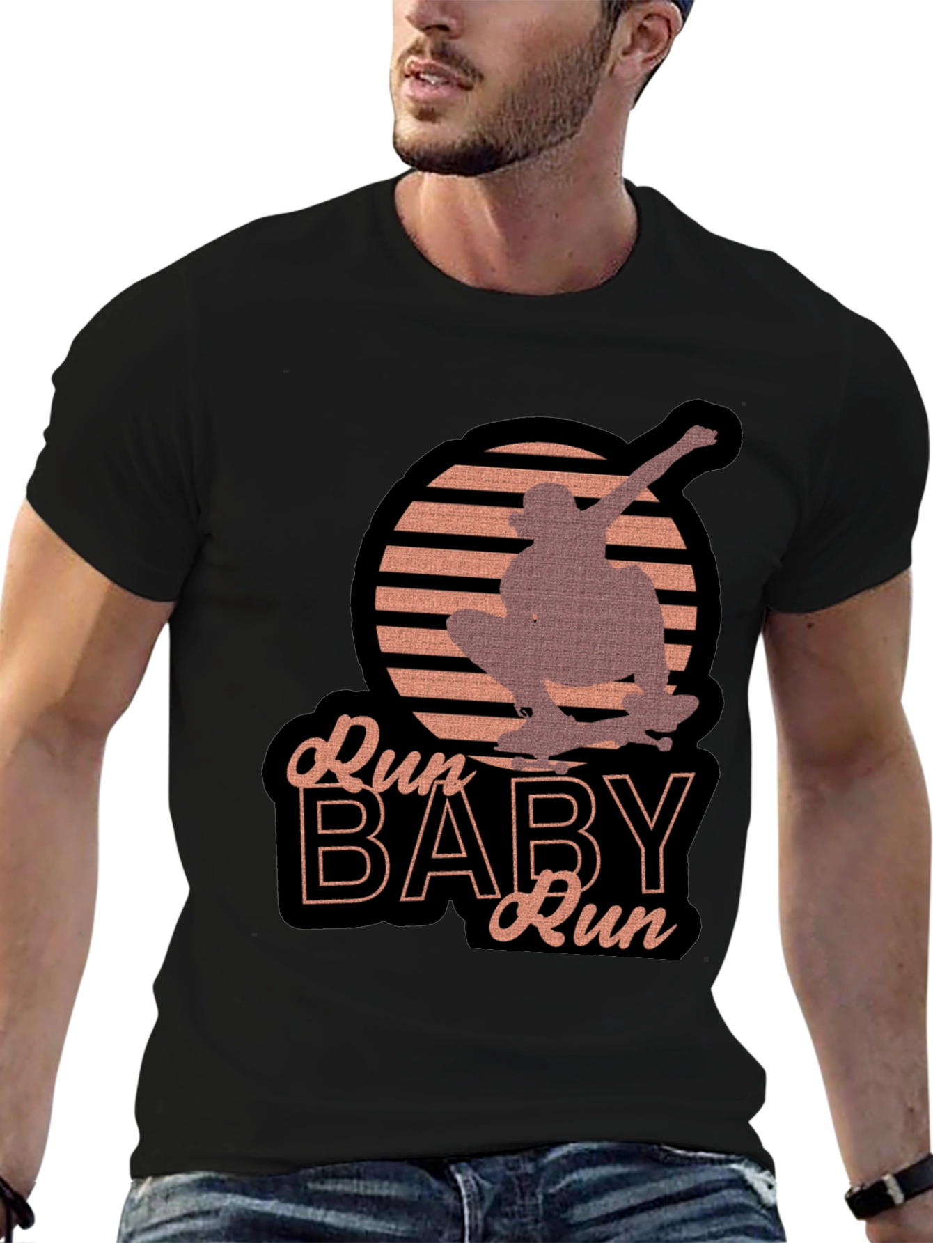 Skater Graphic Tee - Run Baby Run T-Shirt