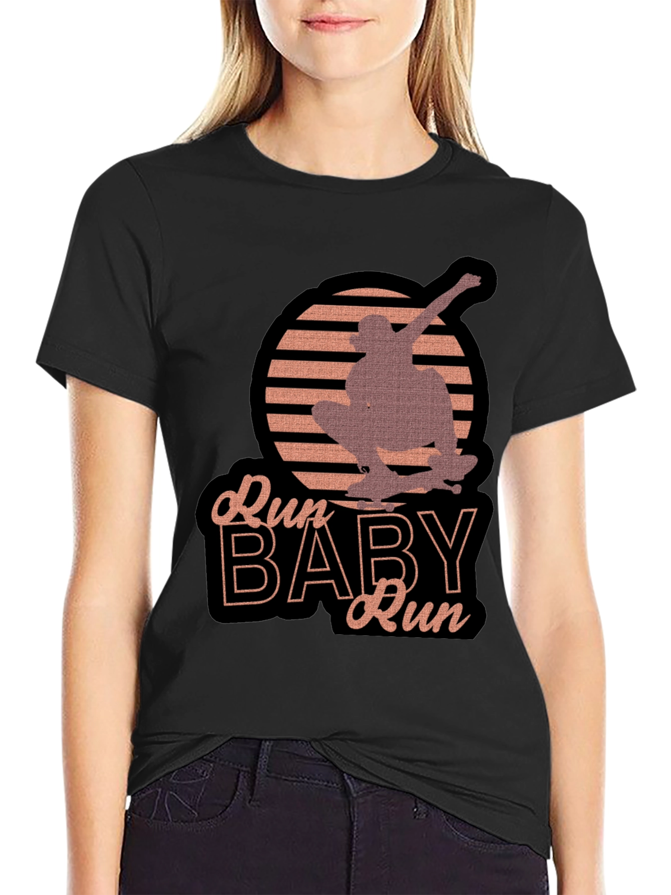Skater Graphic Tee - Run Baby Run T-Shirt