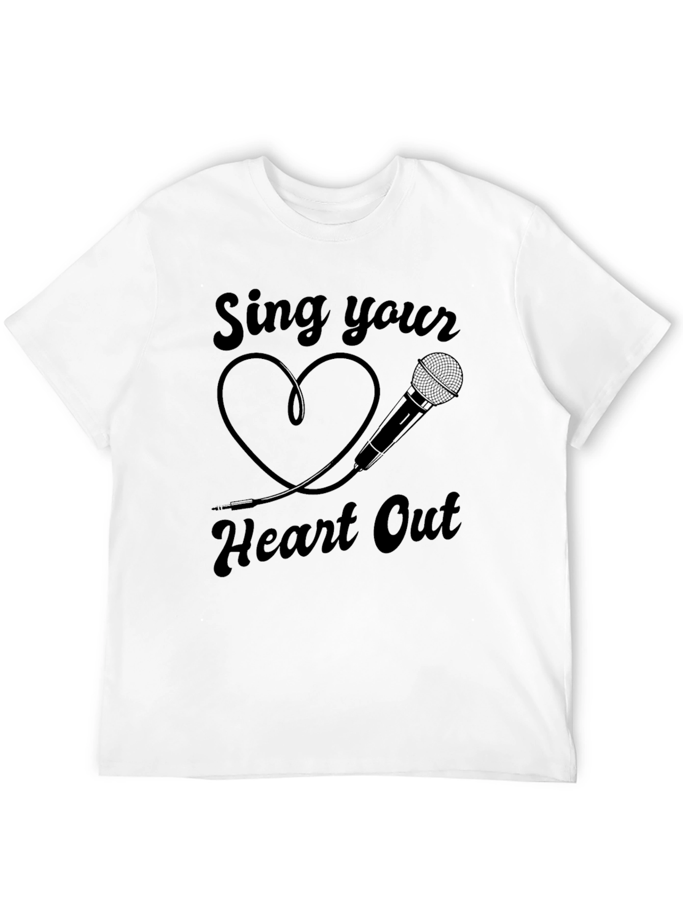 Sing Your Heart Out Black Graphic T-Shirt