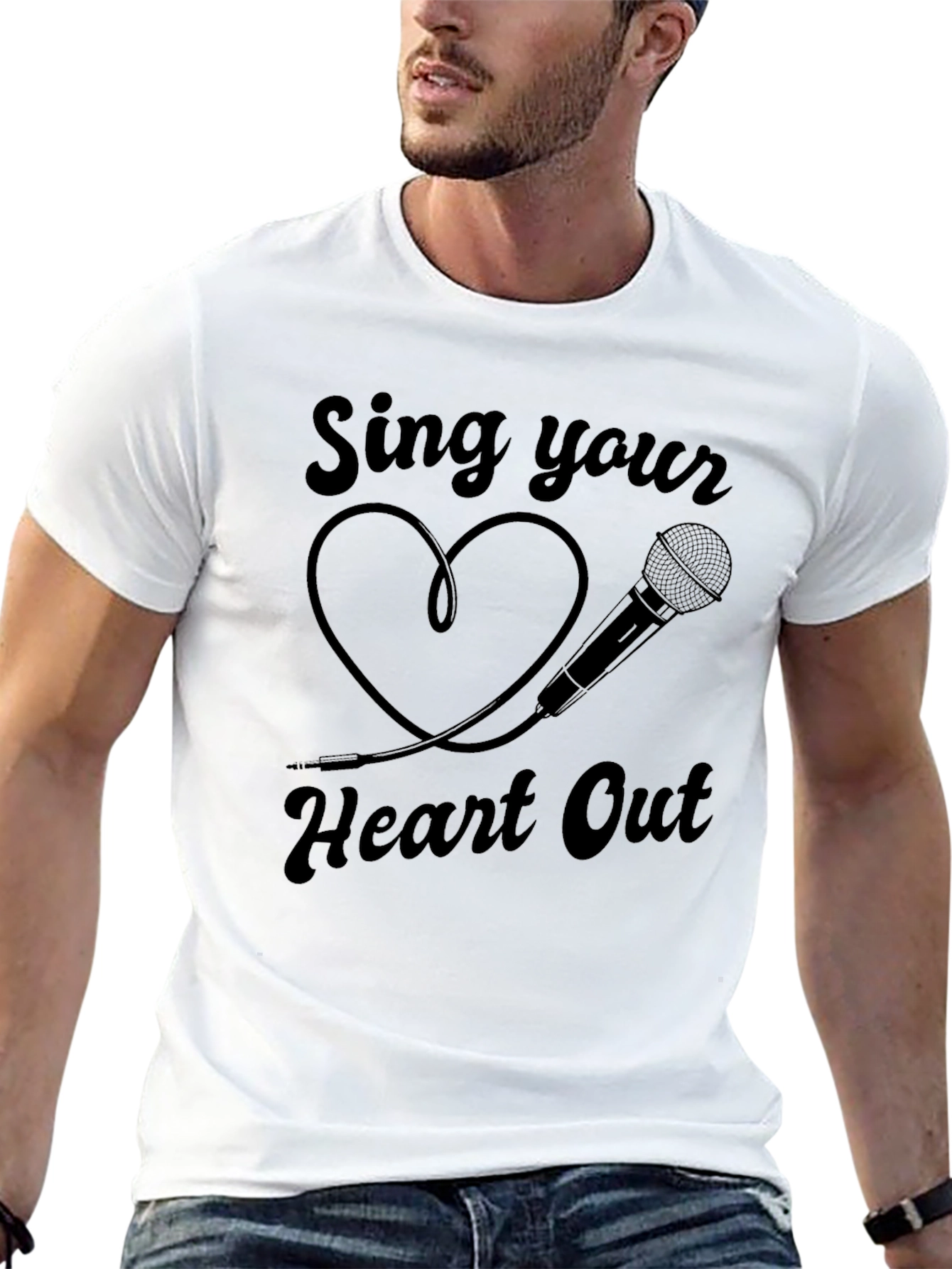 Sing Your Heart Out Black Graphic T-Shirt