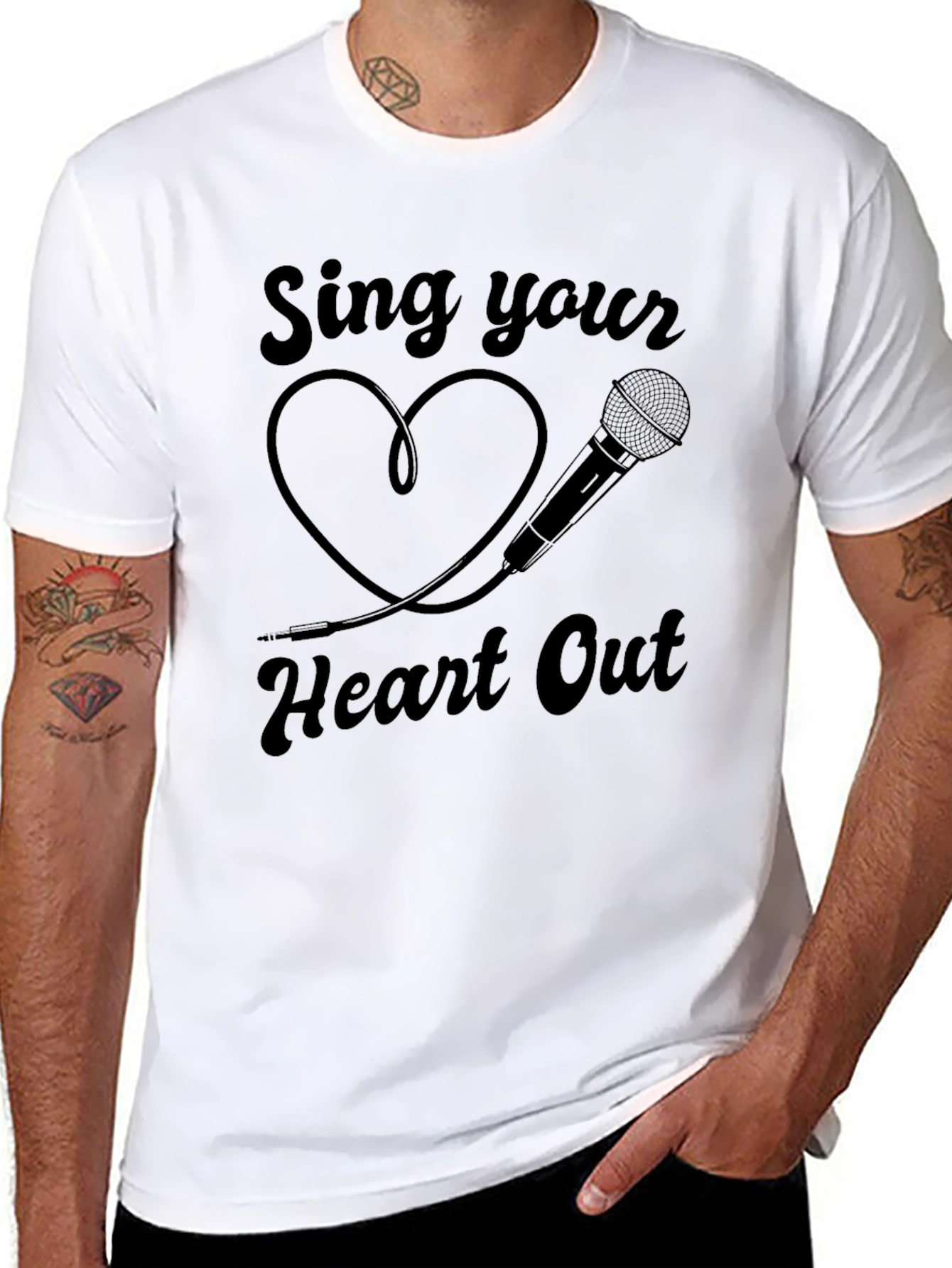 Sing Your Heart Out Black Graphic T-Shirt