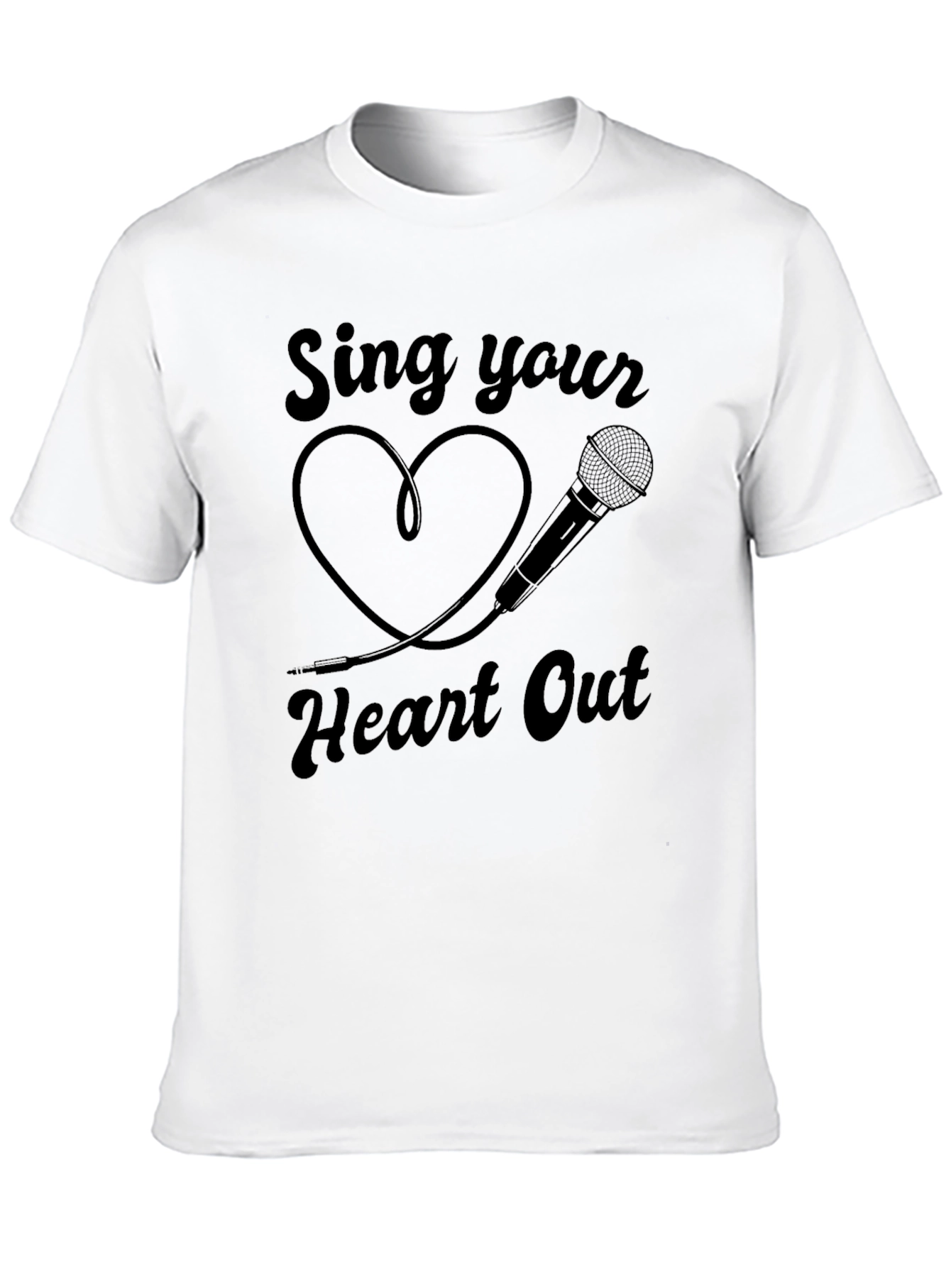 Sing Your Heart Out Black Graphic T-Shirt