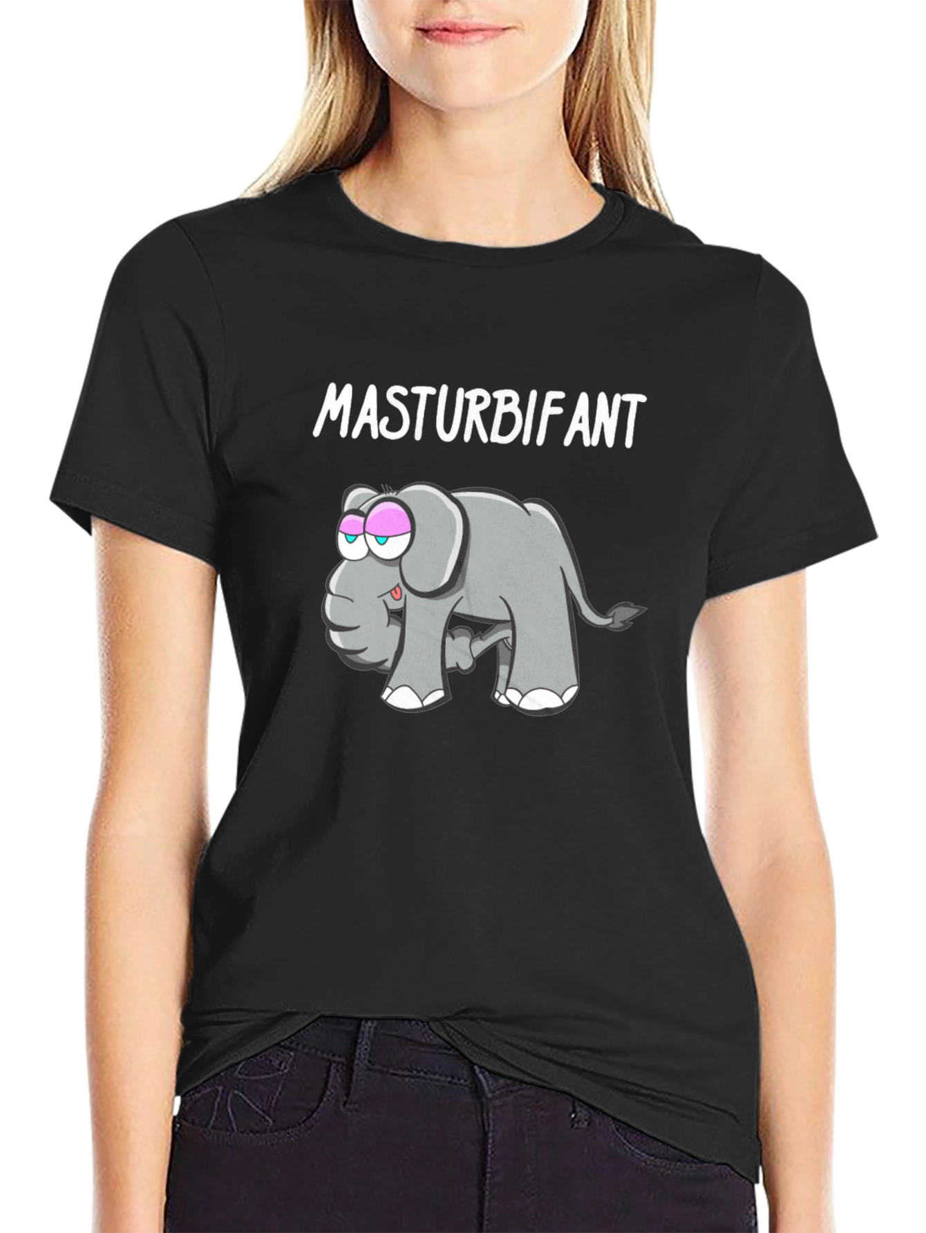 Funny Masturbifant Elephant Graphic T-Shirt