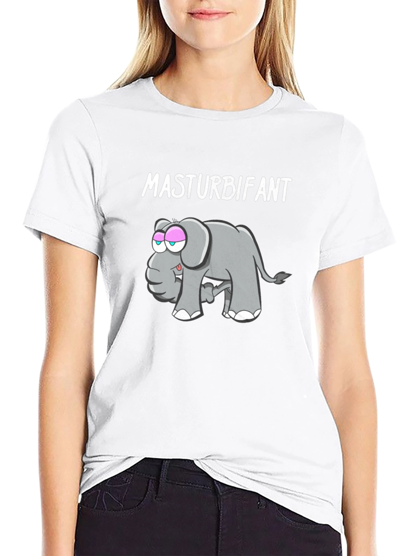 Funny Masturbifant Elephant Graphic T-Shirt