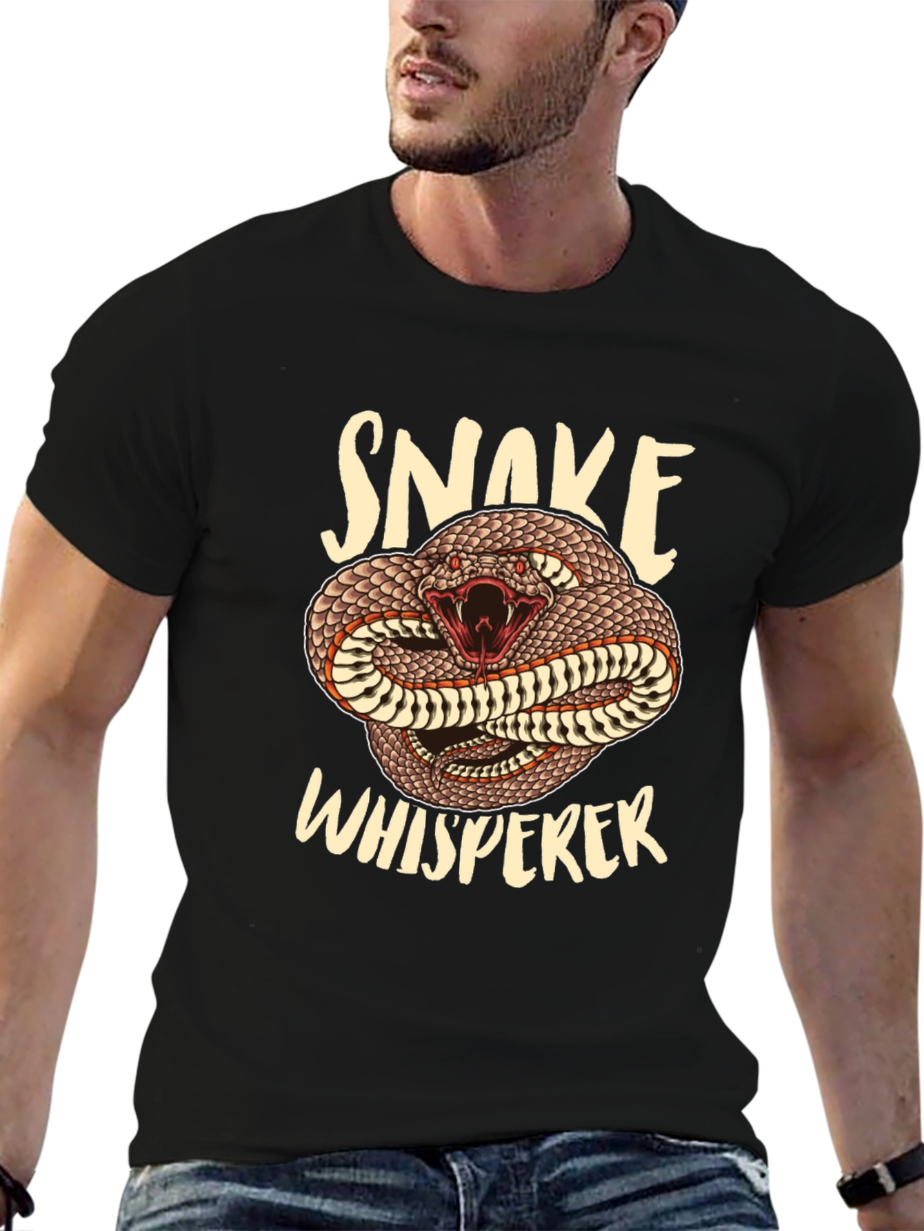 Snake Whisperer Graphic Tee - Mens Black T-Shirt