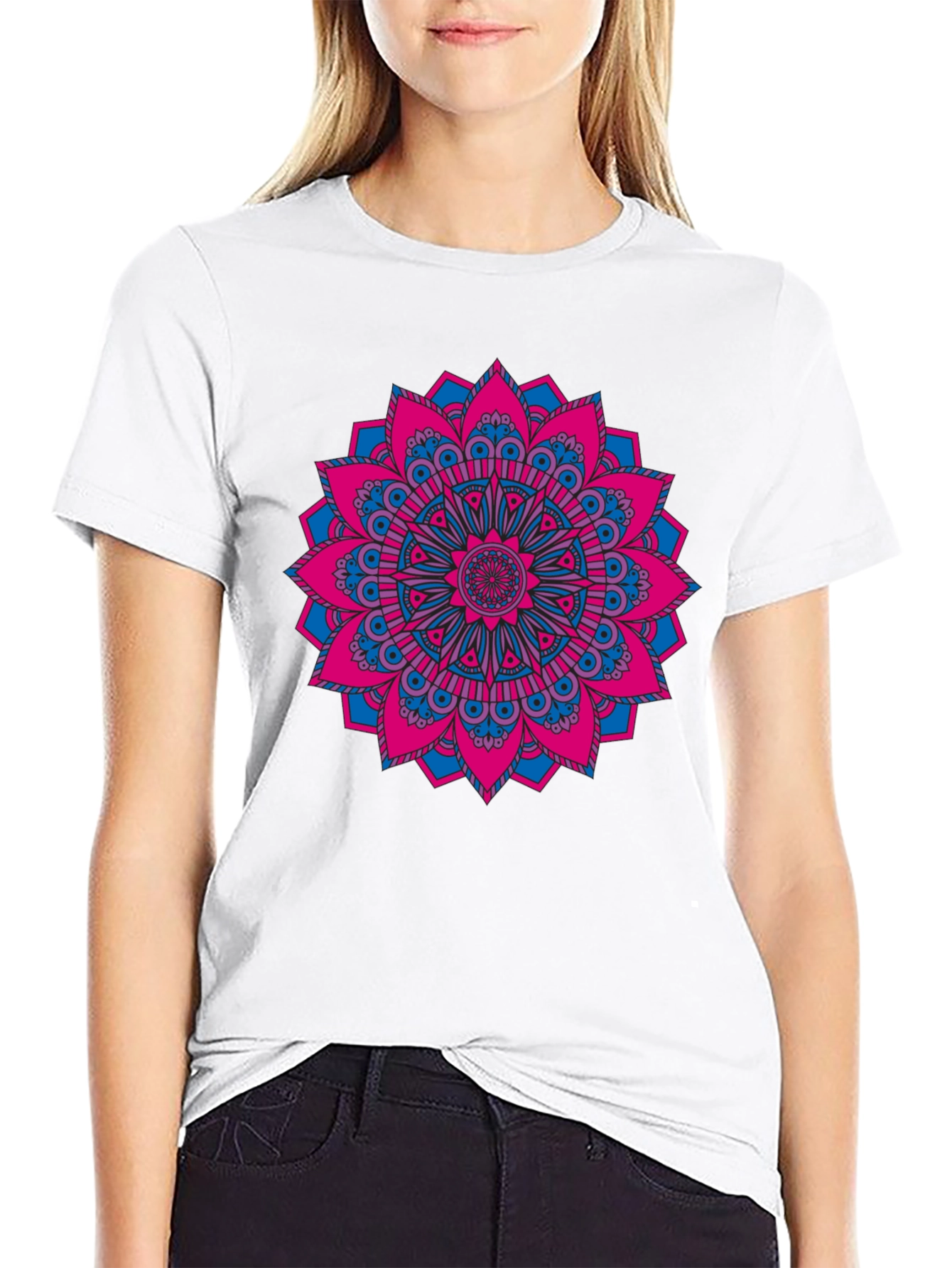 Mandala Graphic Print Black T-Shirt