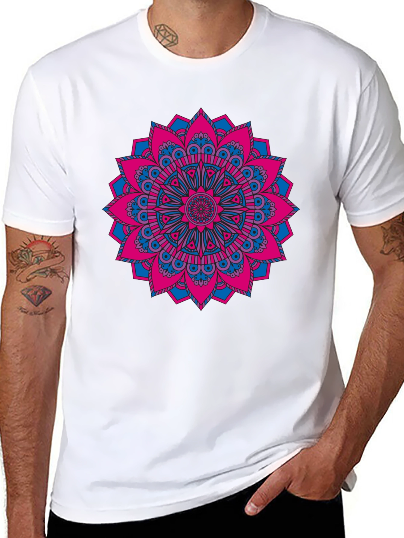 Mandala Graphic Print Black T-Shirt