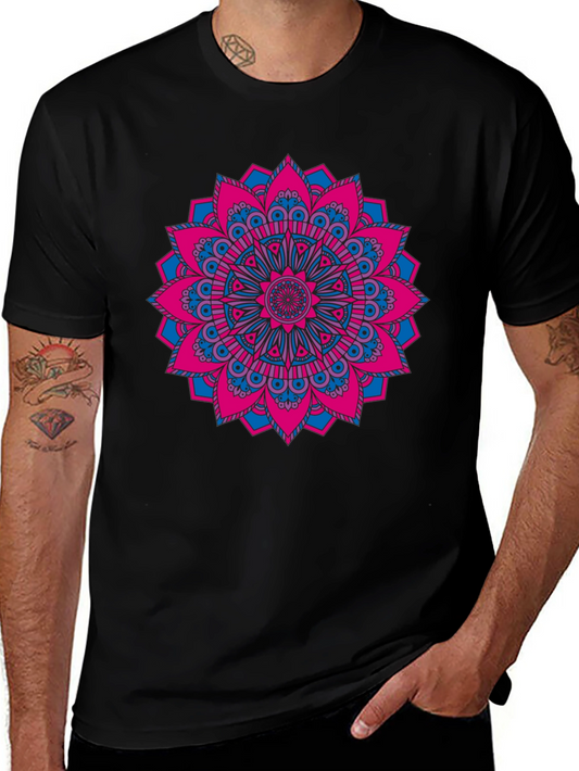 Mandala Graphic Print Black T-Shirt