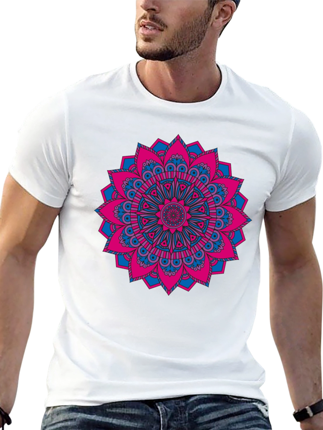 Mandala Graphic Print Black T-Shirt