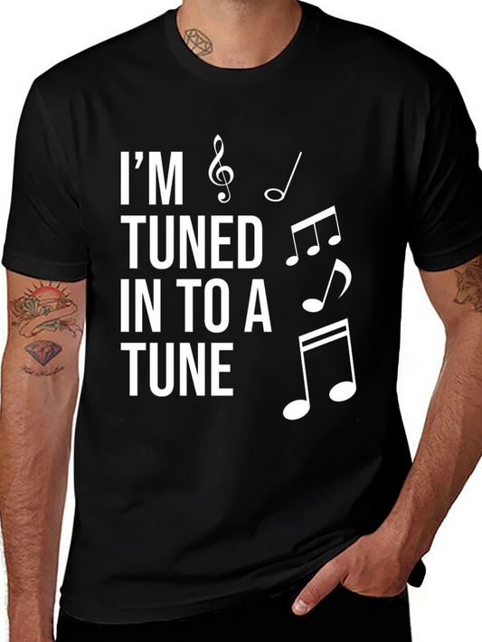Im Tuned In To A Tune Black T-Shirt