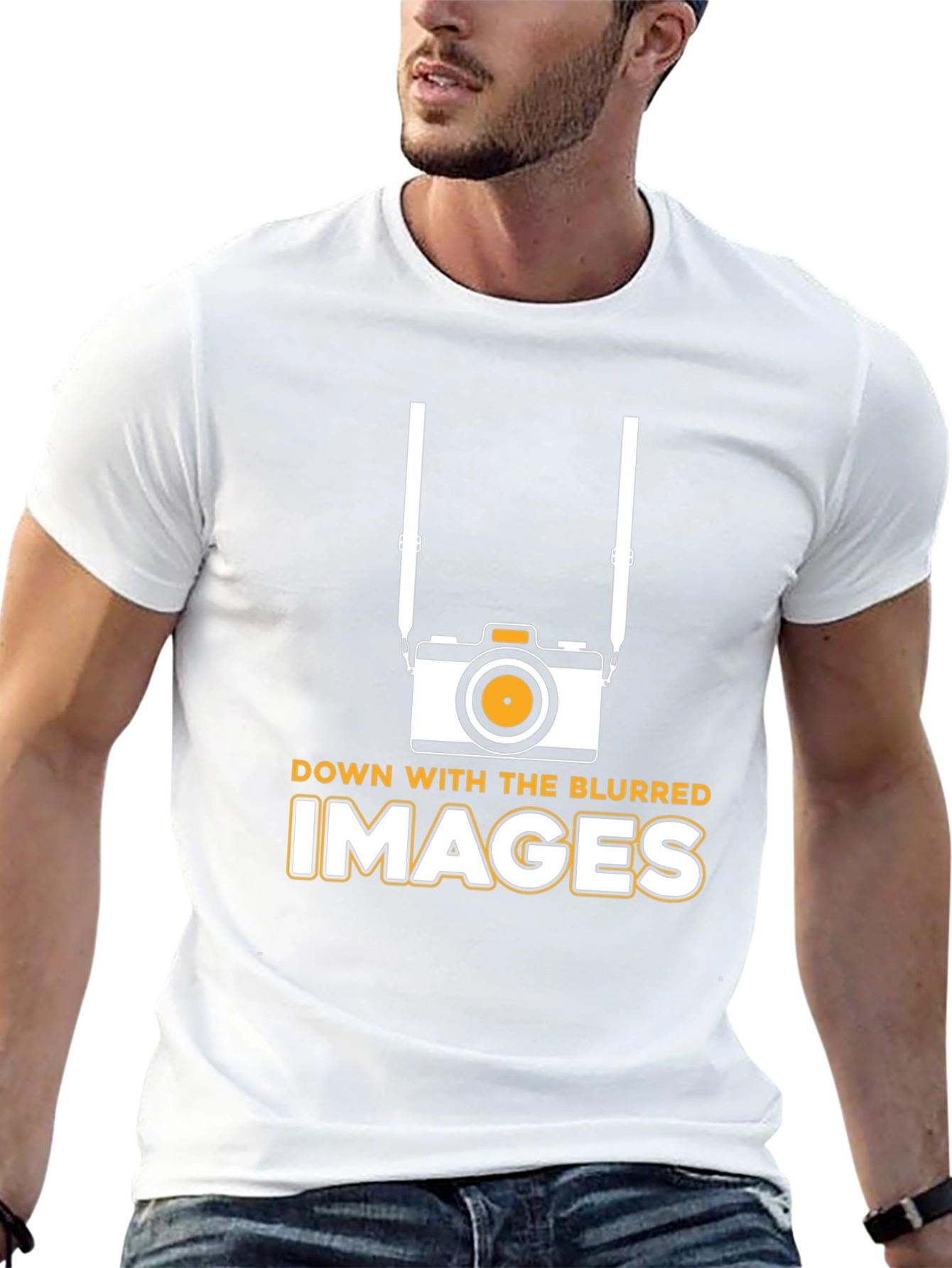 Down With Blurred Images Black T-Shirt