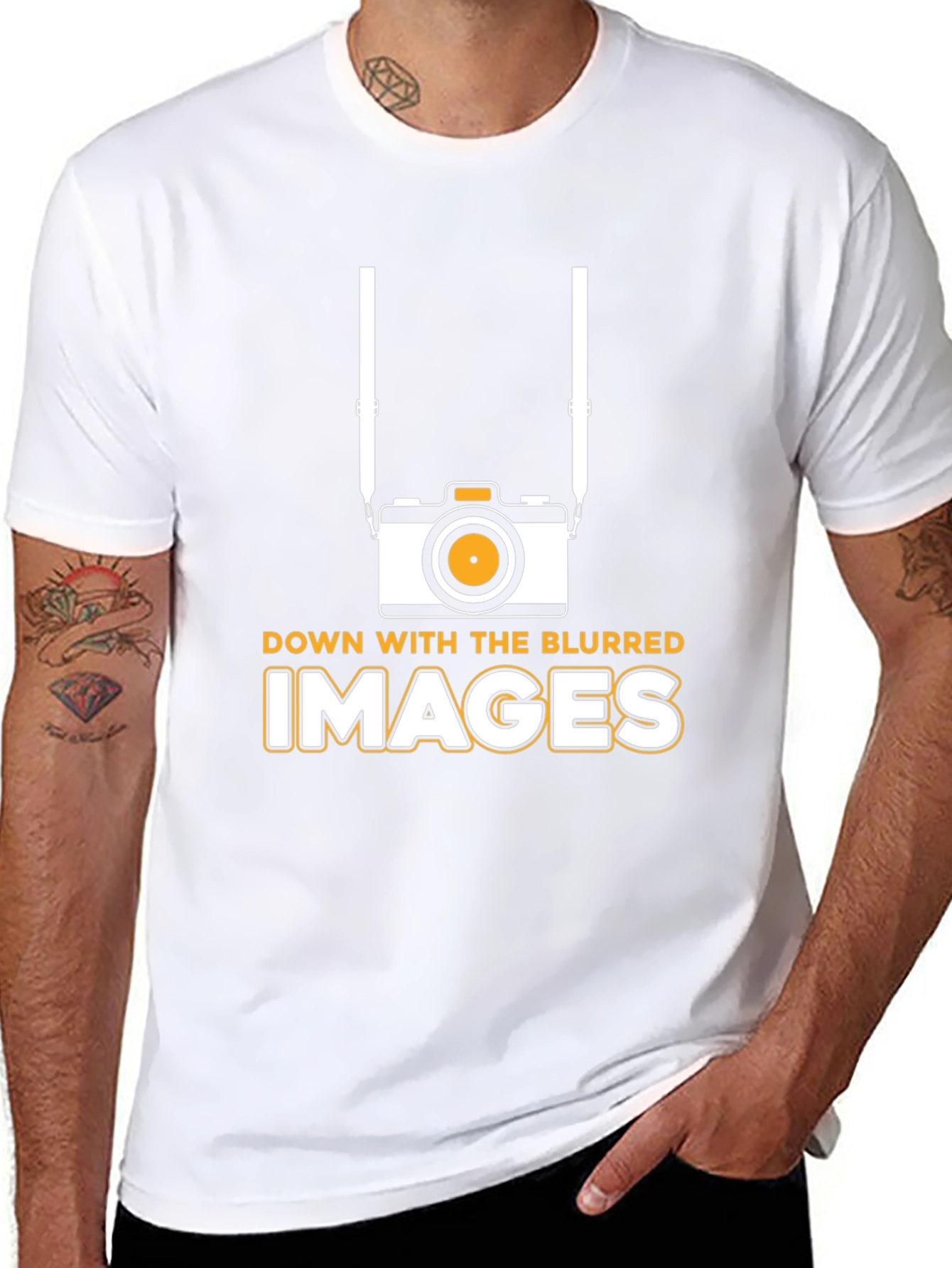 Down With Blurred Images Black T-Shirt