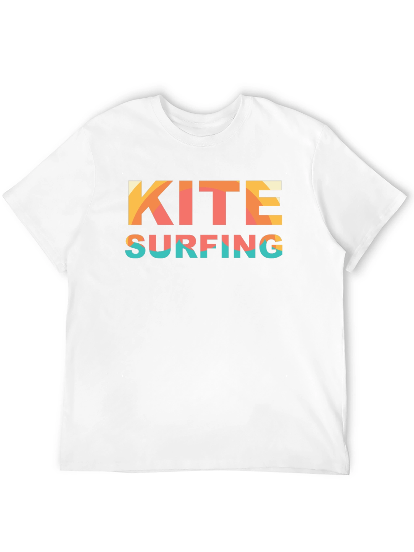 Kite Surfing Graphic T-Shirt Black Cotton Tee