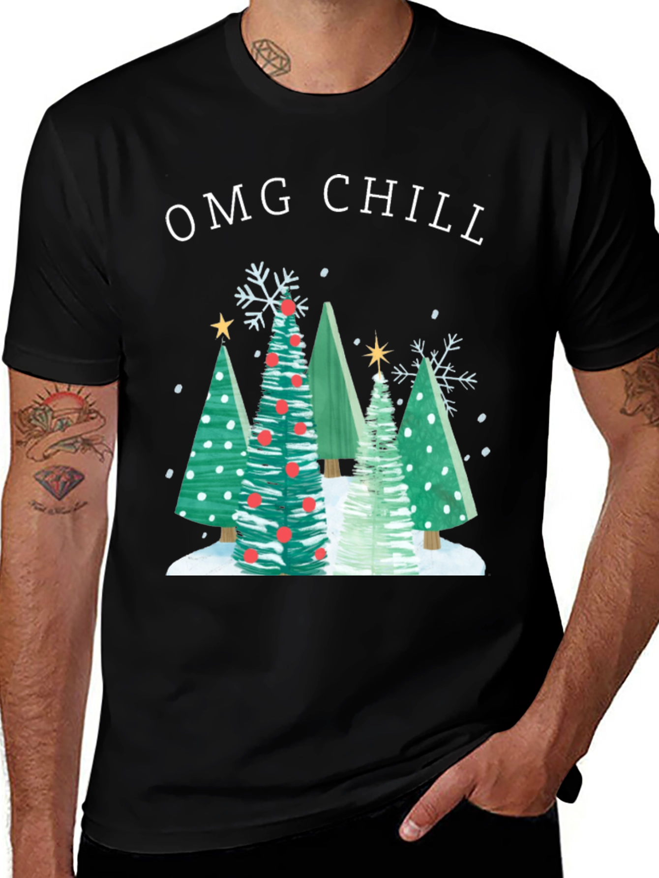 OMG Chill Christmas Tree T-Shirt