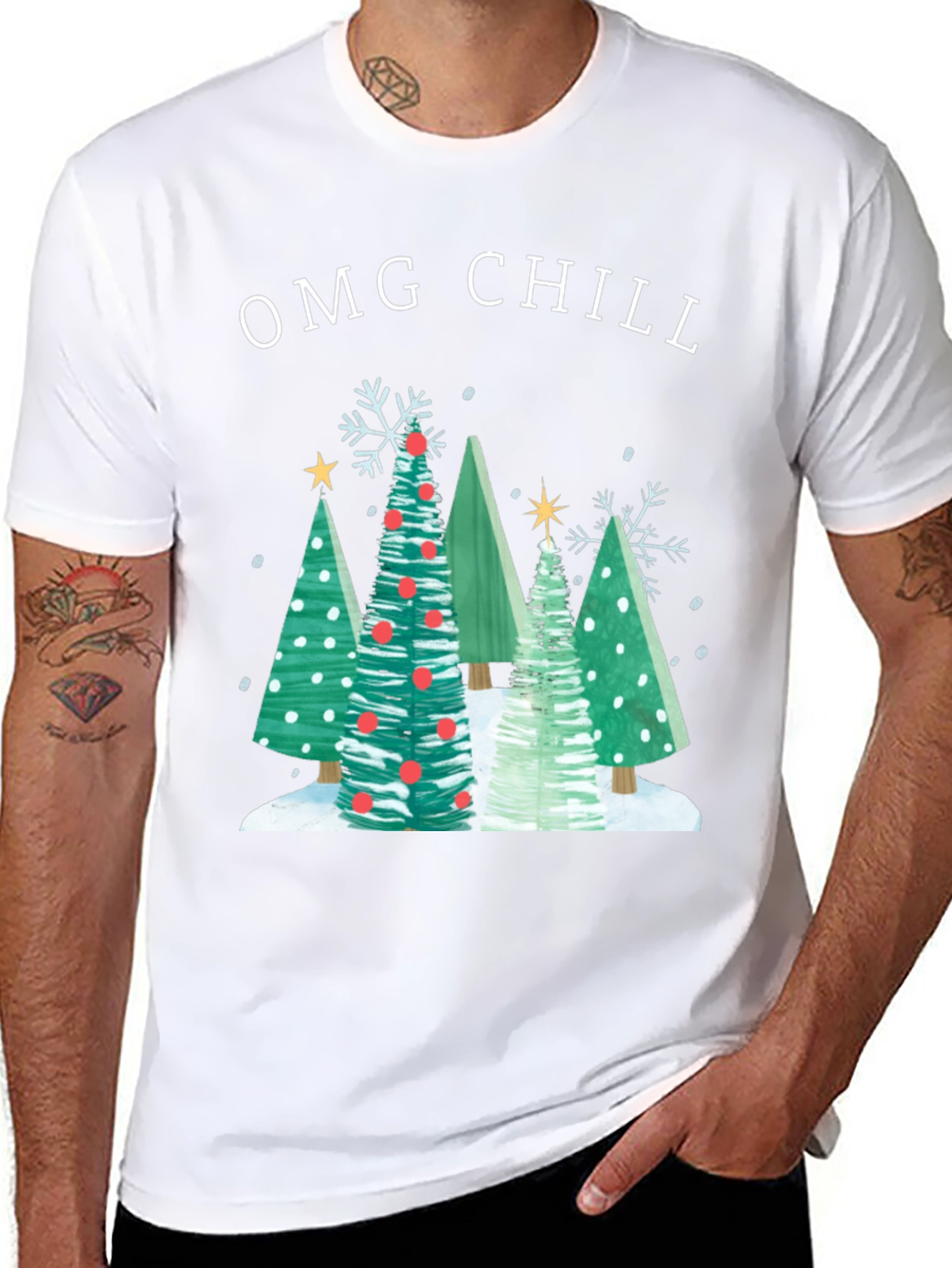 OMG Chill Christmas Tree T-Shirt
