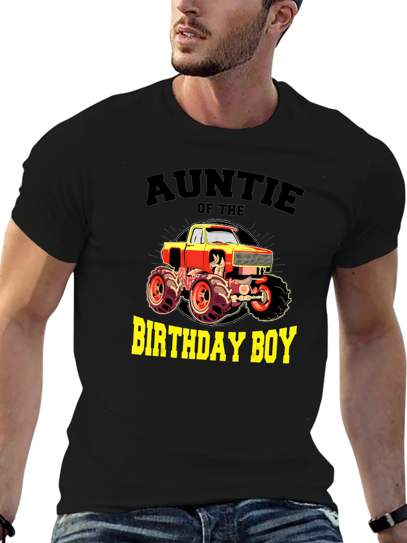 Auntie of the Birthday Boy Monster Truck T-Shirt