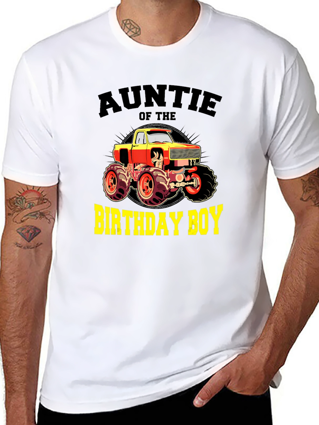 Auntie of the Birthday Boy Monster Truck T-Shirt