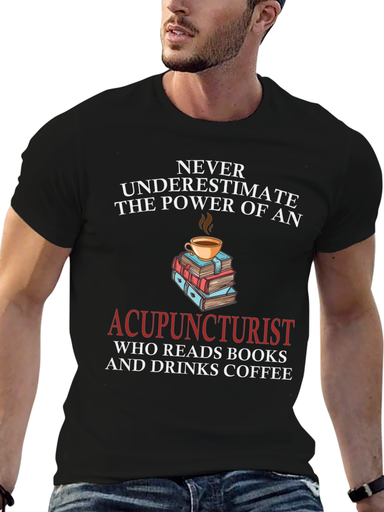 Acupuncturist Book & Coffee T-Shirt
