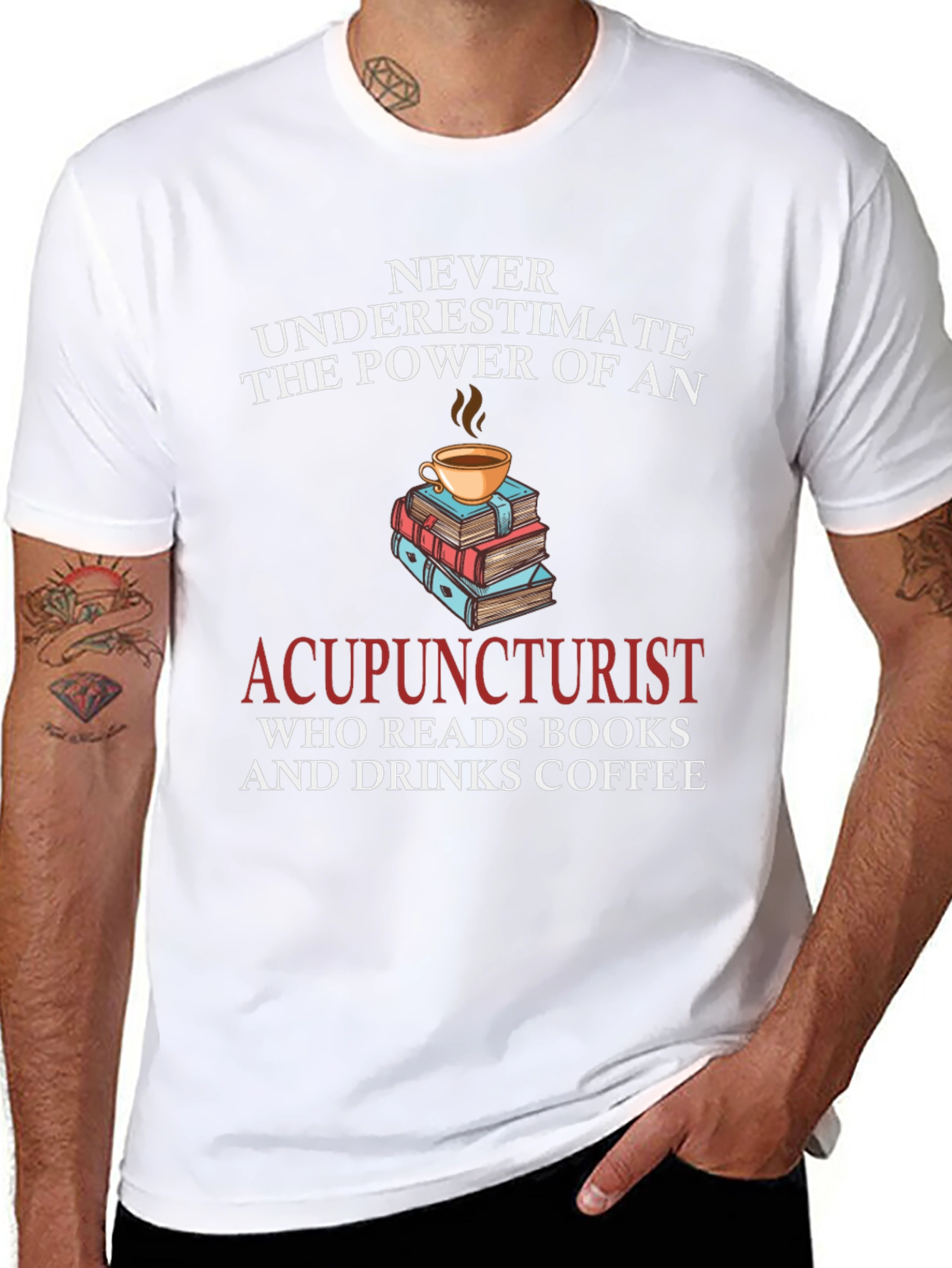 Acupuncturist Book & Coffee T-Shirt