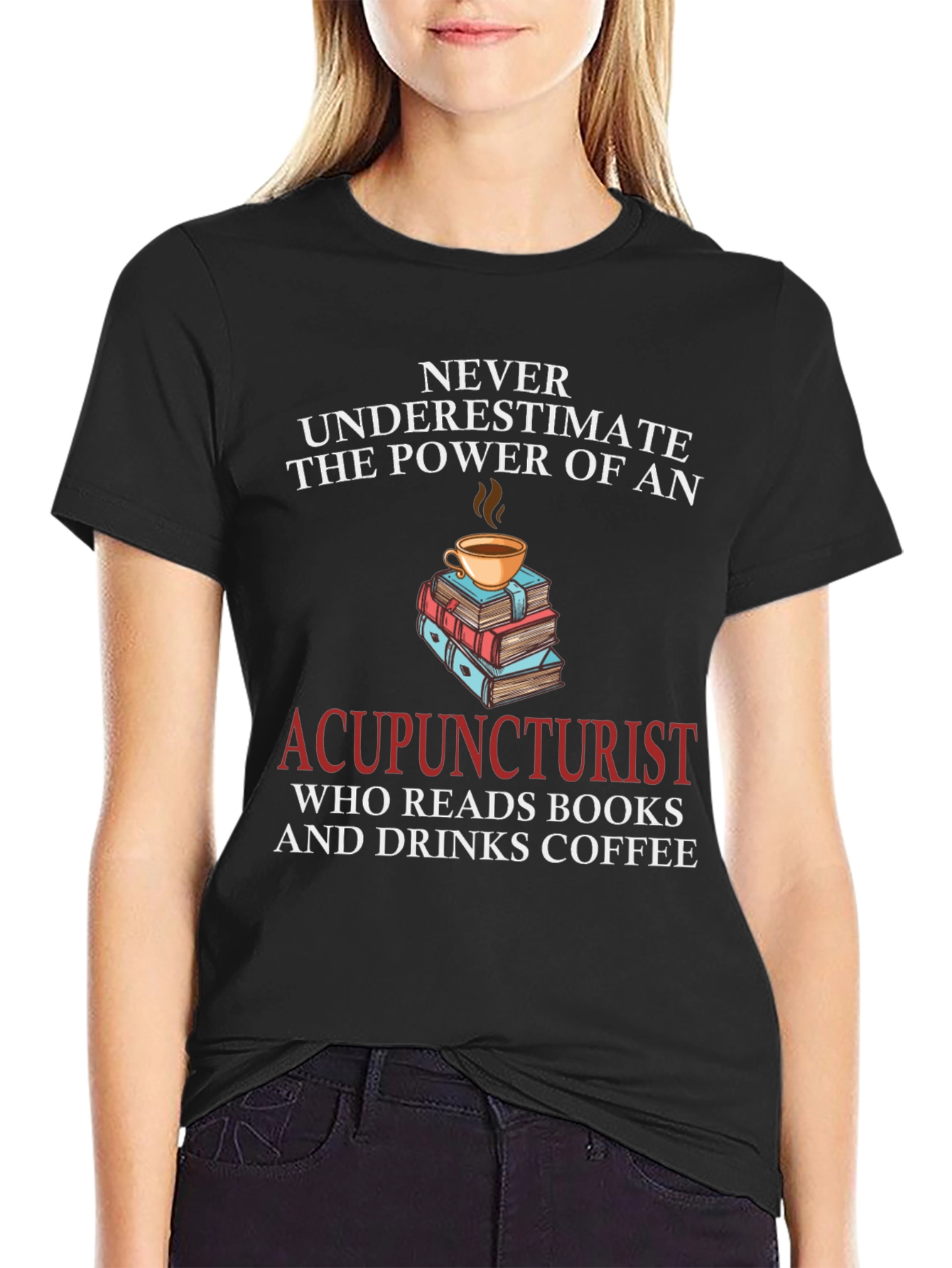 Acupuncturist Book & Coffee T-Shirt