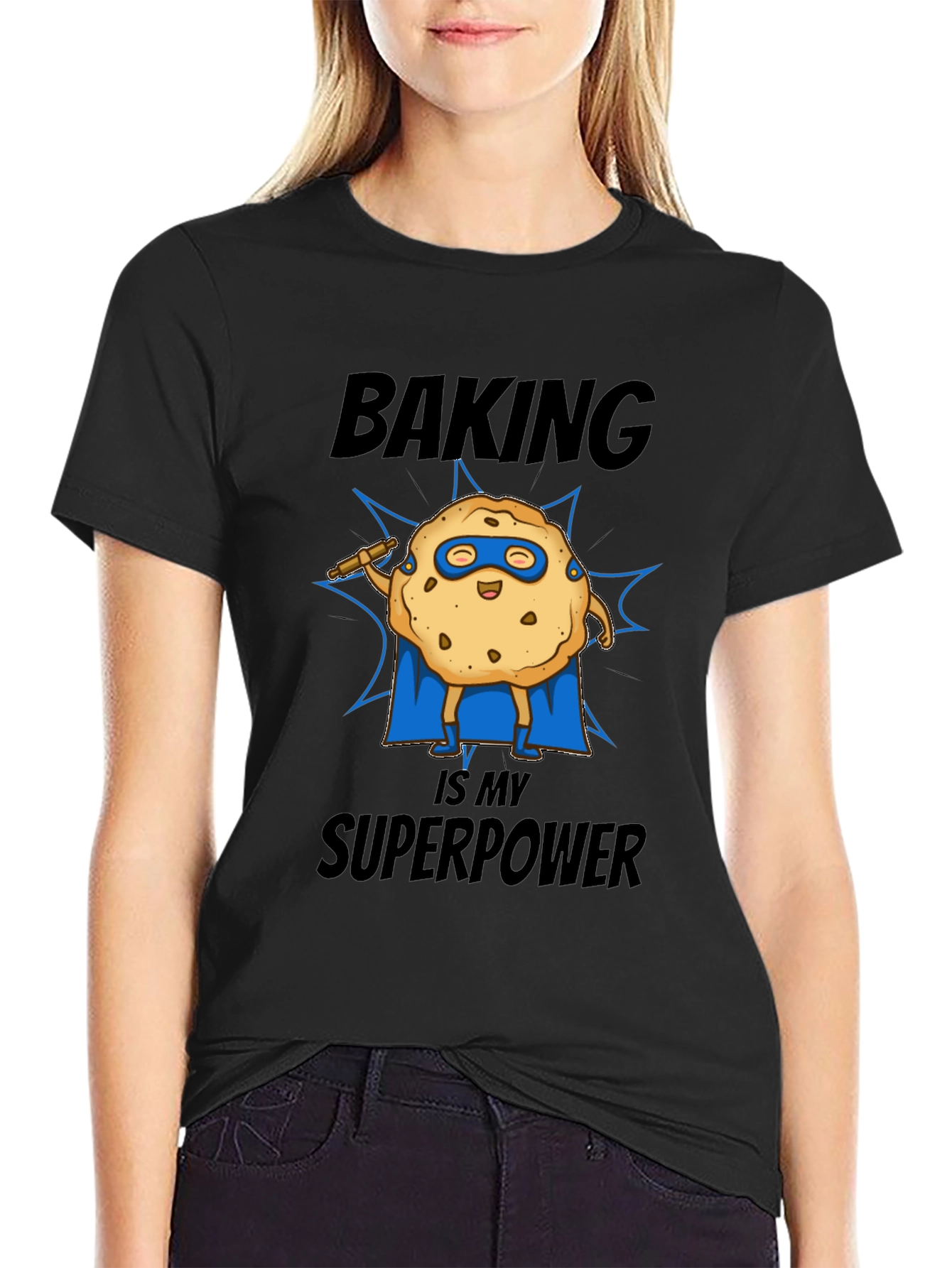 Baking is My Superpower T-Shirt Funny Cookie Superhero Tee