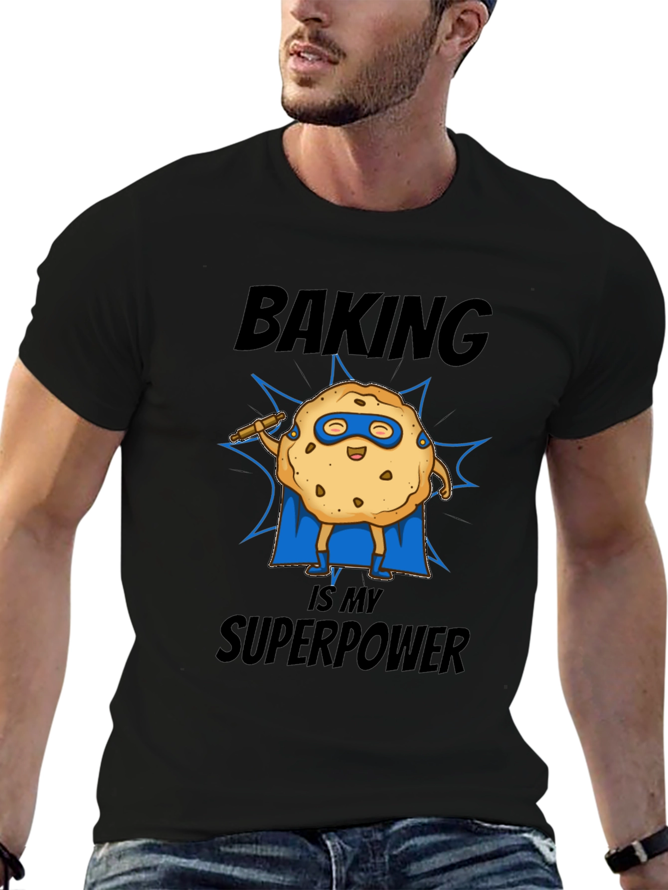 Baking is My Superpower T-Shirt Funny Cookie Superhero Tee