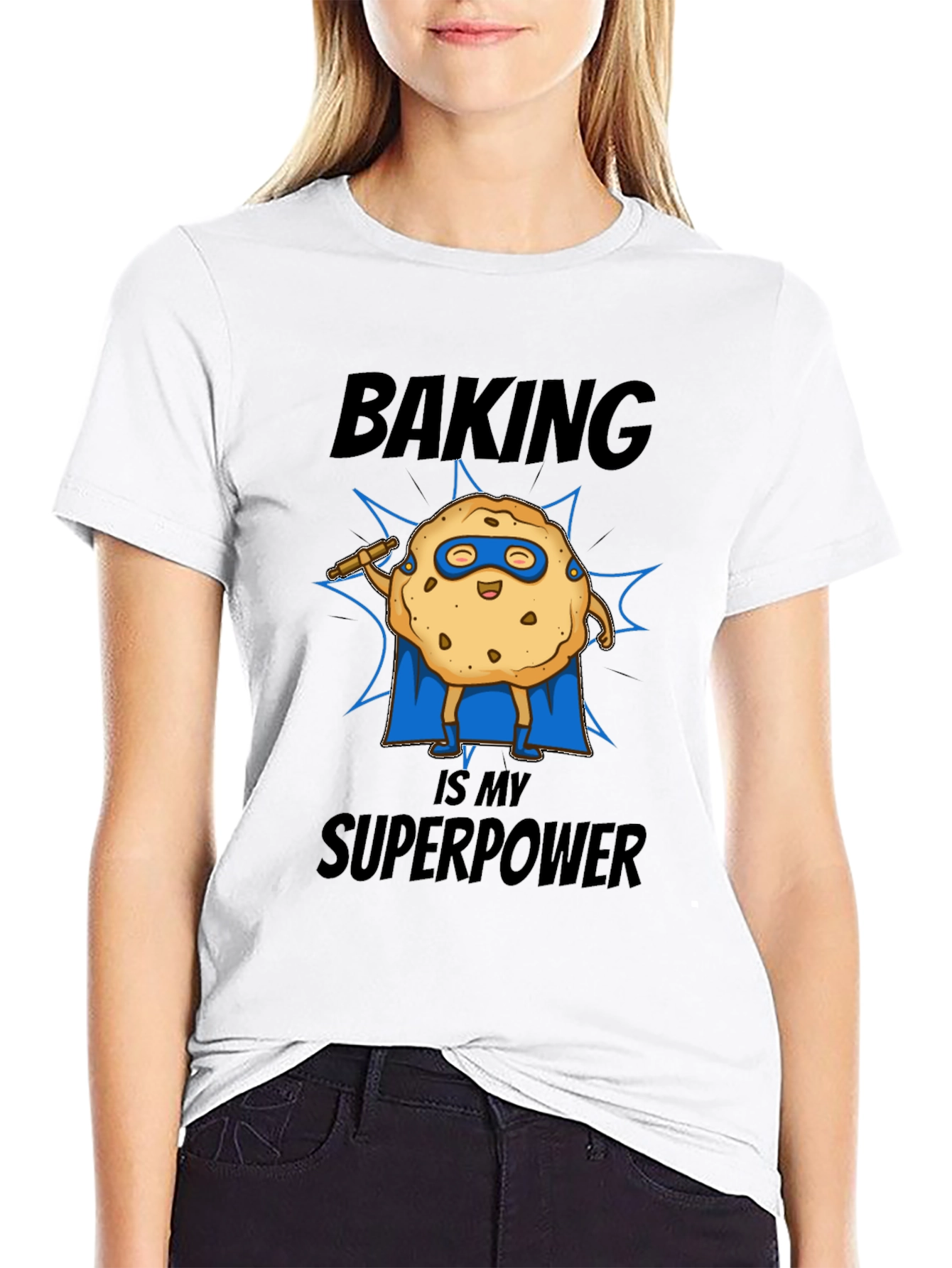 Baking is My Superpower T-Shirt Funny Cookie Superhero Tee