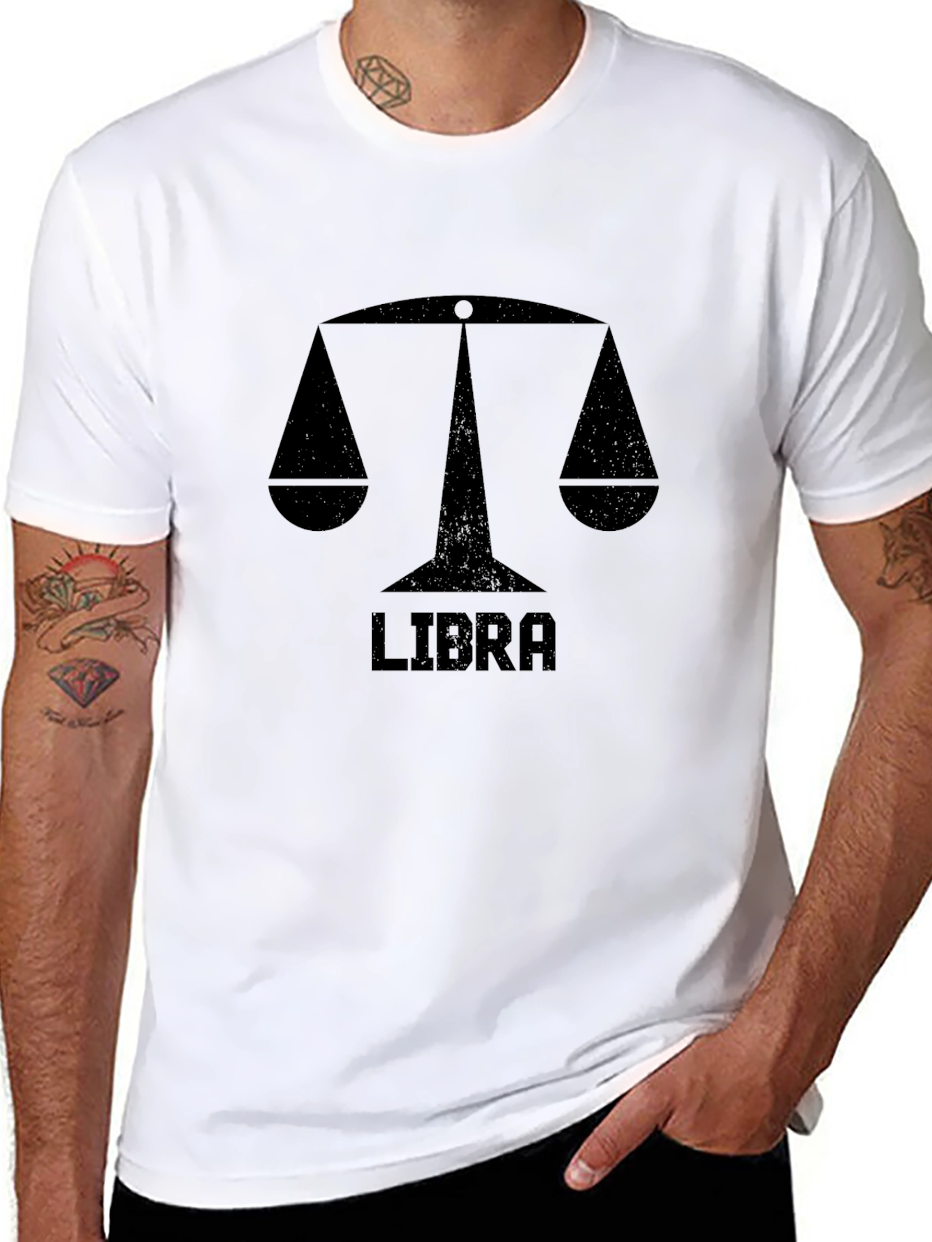 Libra Zodiac Sign Black T-Shirt