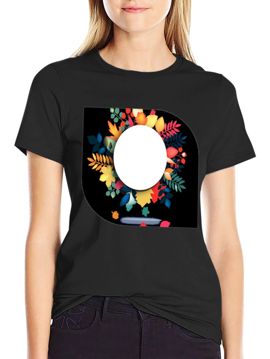 Autumn Leaves Graphic Black T-Shirt for Men