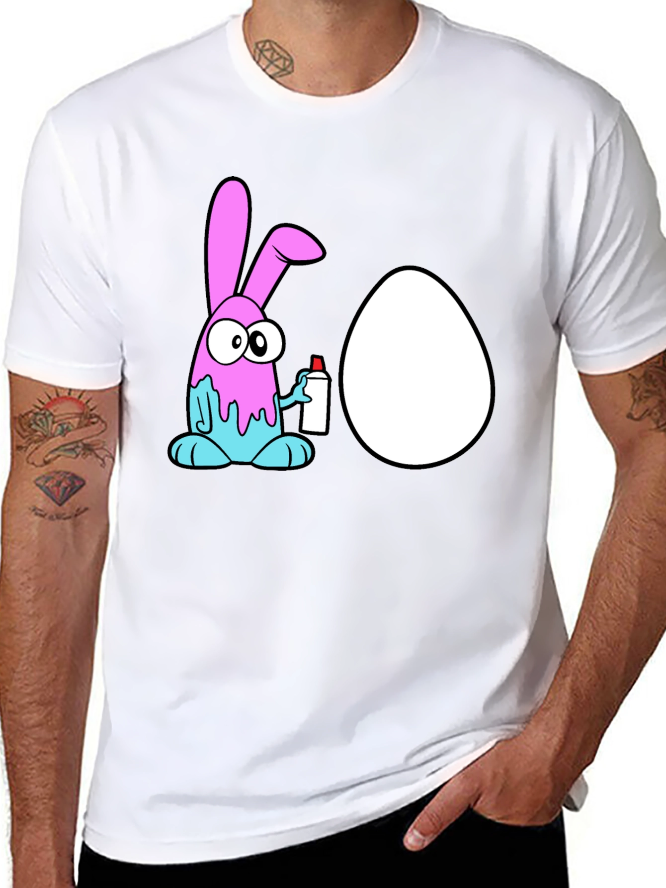 Fun Easter Bunny Spraying Egg T-Shirt