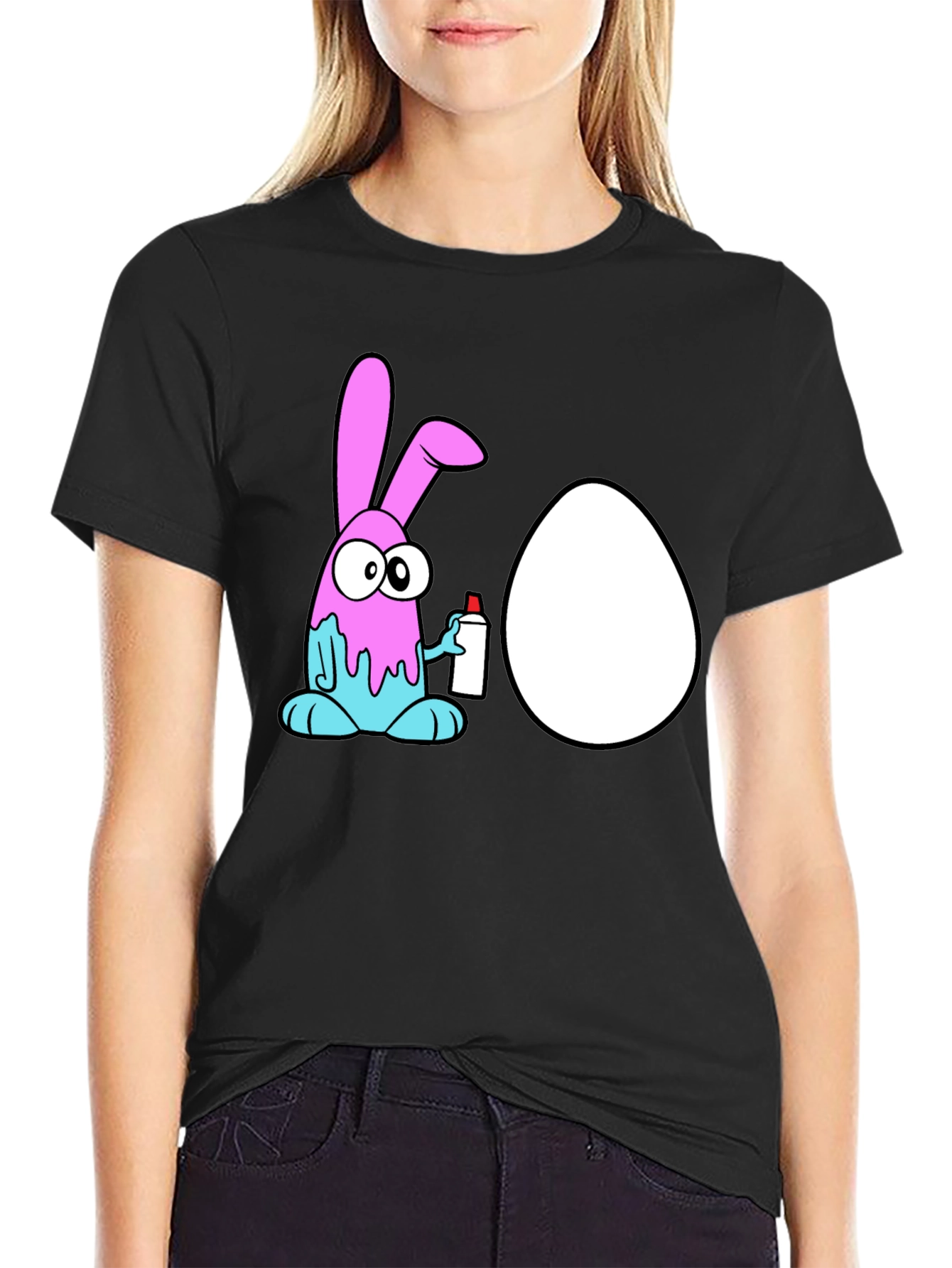 Fun Easter Bunny Spraying Egg T-Shirt