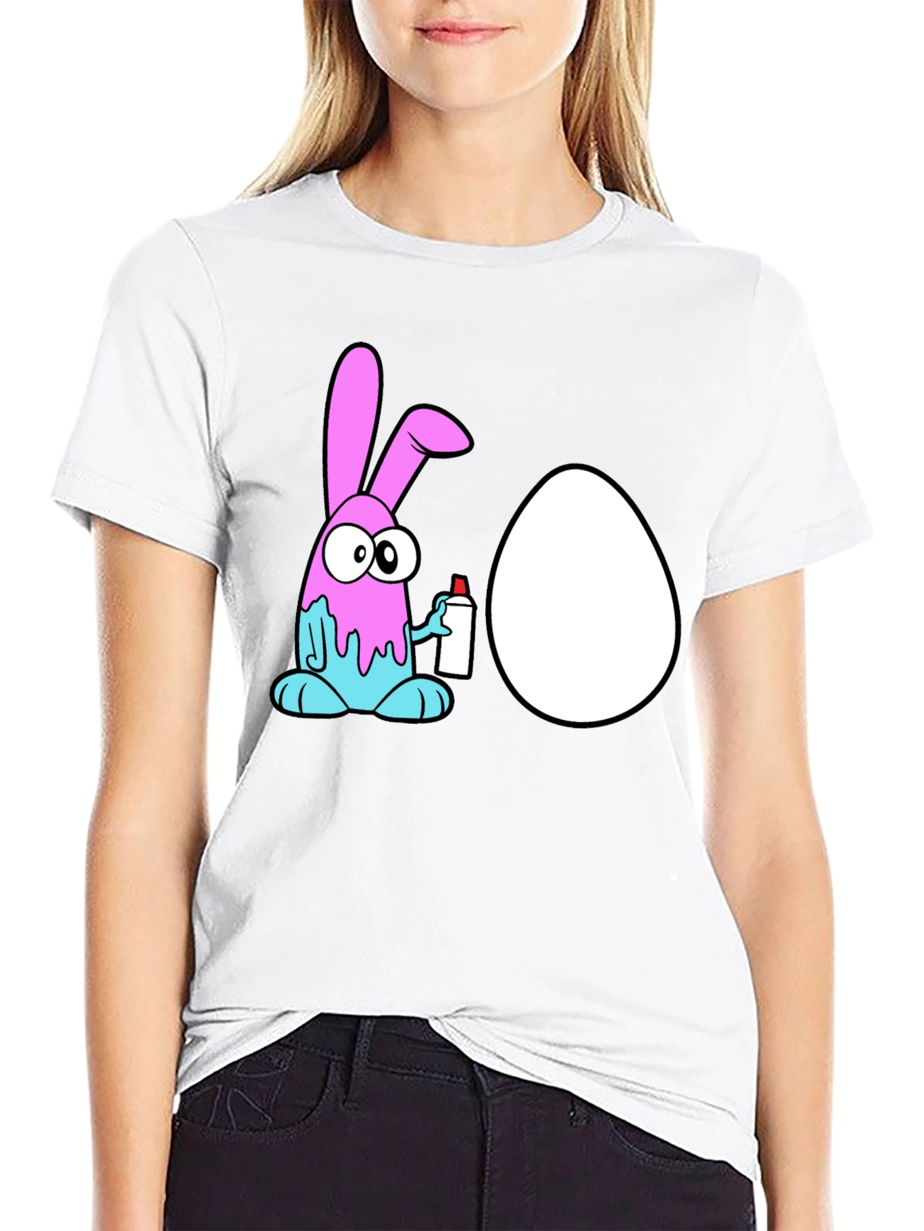 Fun Easter Bunny Spraying Egg T-Shirt