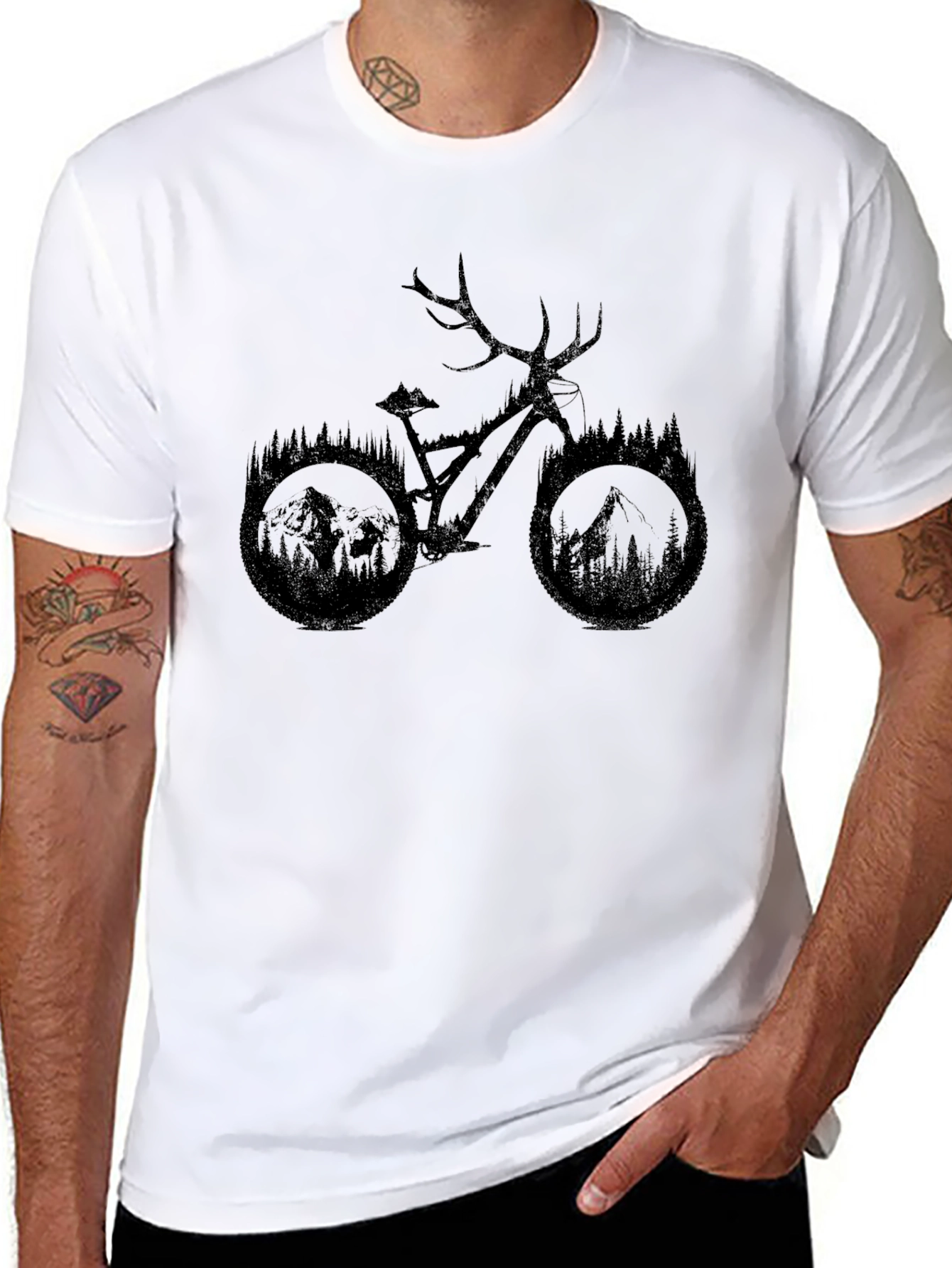 Nature Bike Graphic Tee - Black