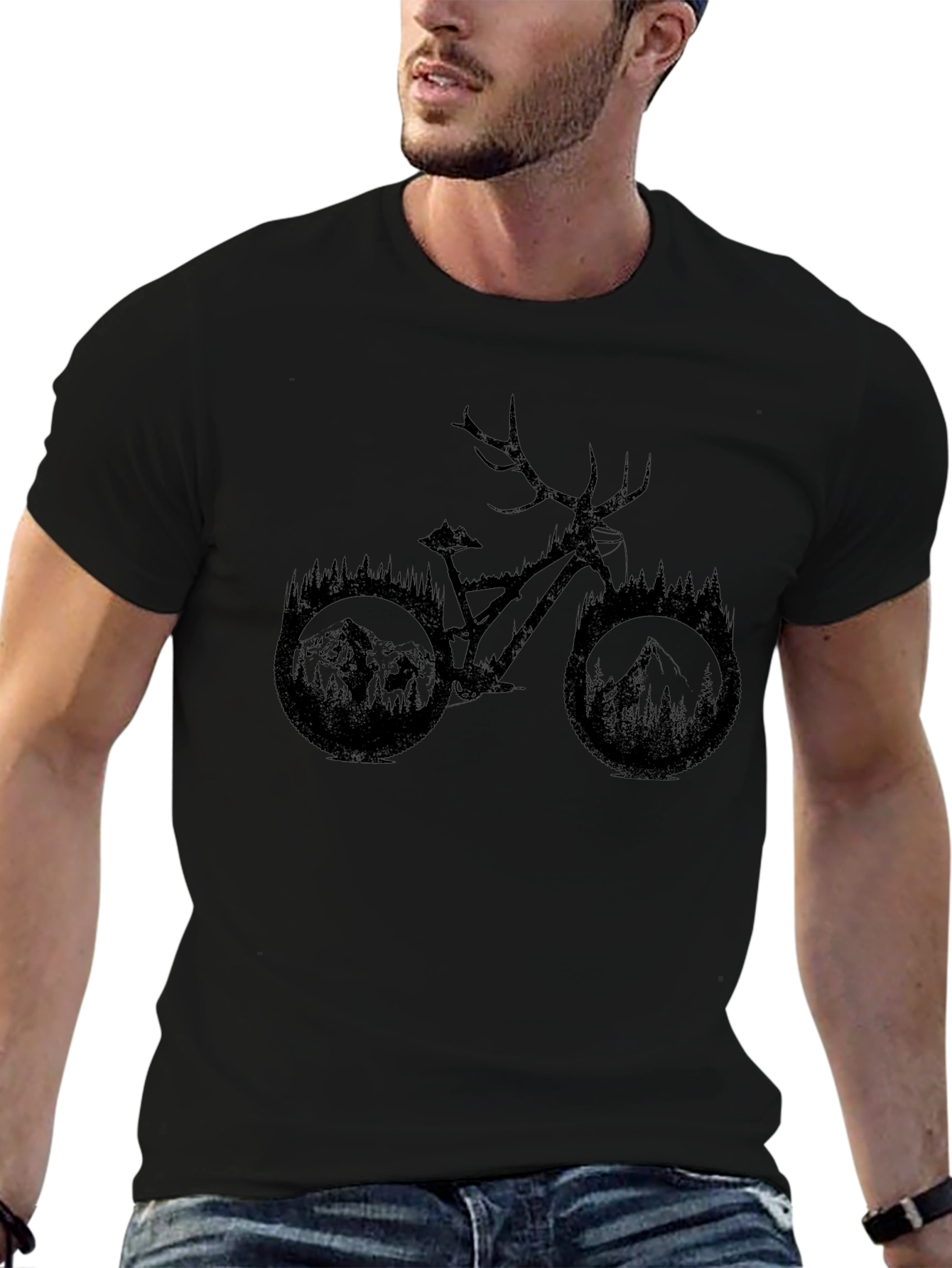 Nature Bike Graphic Tee - Black