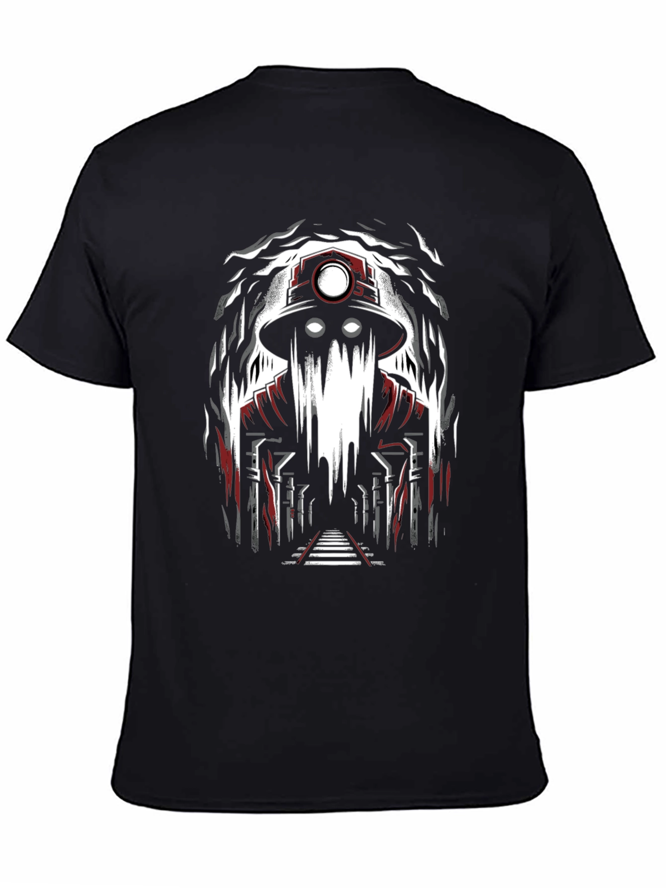 Miner Ghost Graphic Tee - Spooky Cool Design